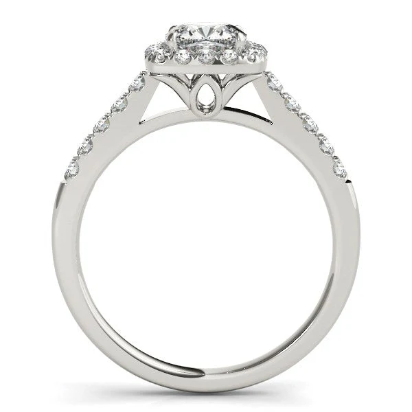 14k White Gold Square Outer Shape Round Diamond Engagement Ring (3/4 cttw) - Image 4
