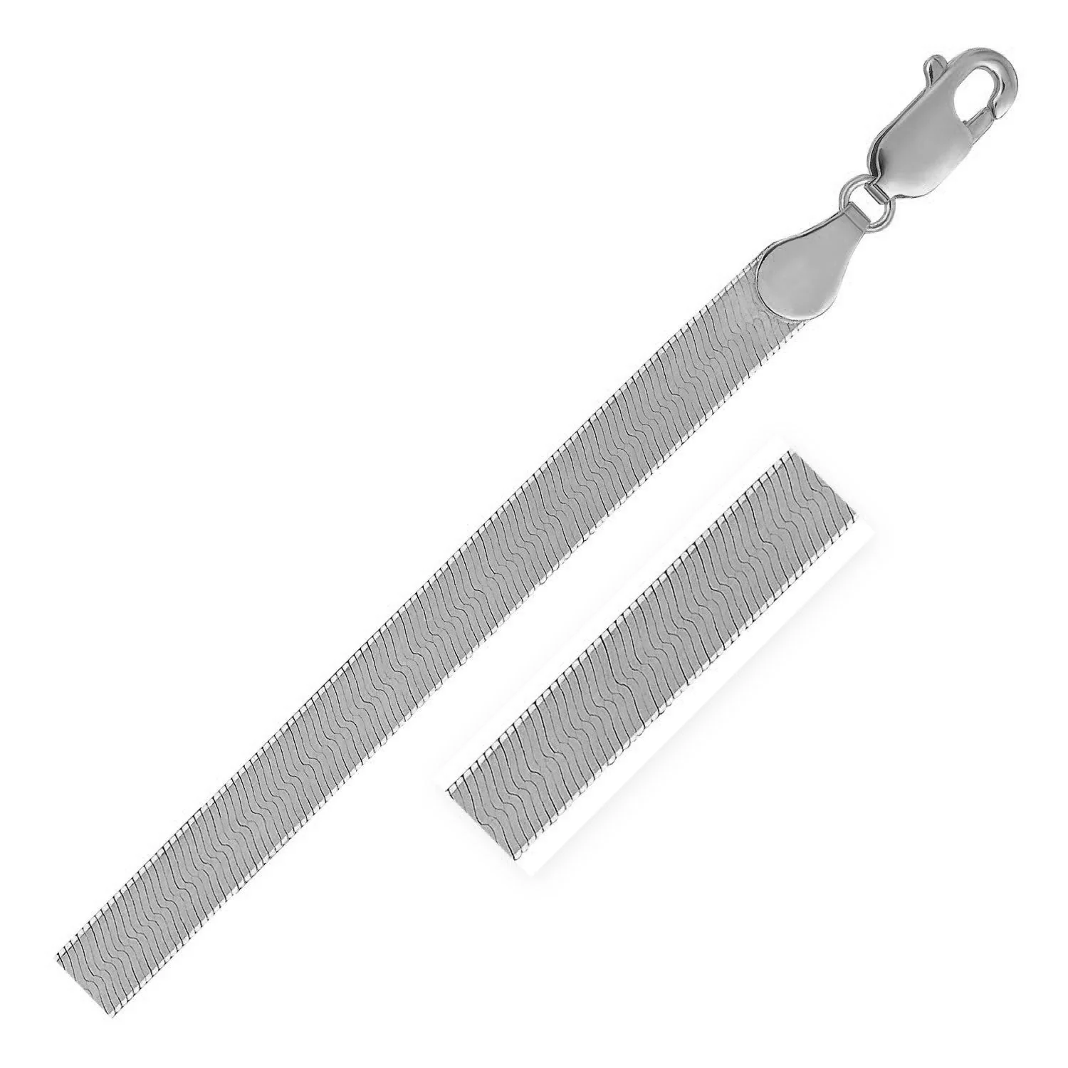 14k White Gold Super Flex Herringbone Bracelet (4.60 mm) - Image 2