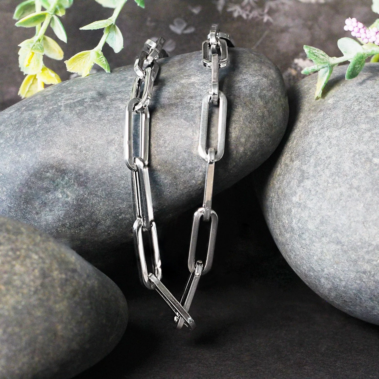 14K White Gold Wide Paperclip Chain (6.1mm) - Image 11