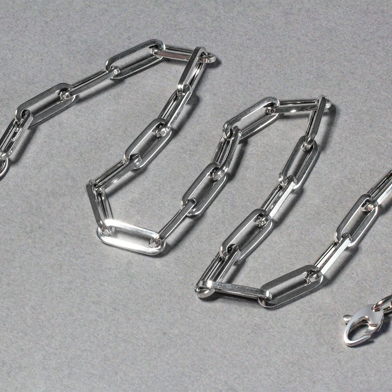 14K White Gold Wide Paperclip Chain (6.1mm) - Image 12