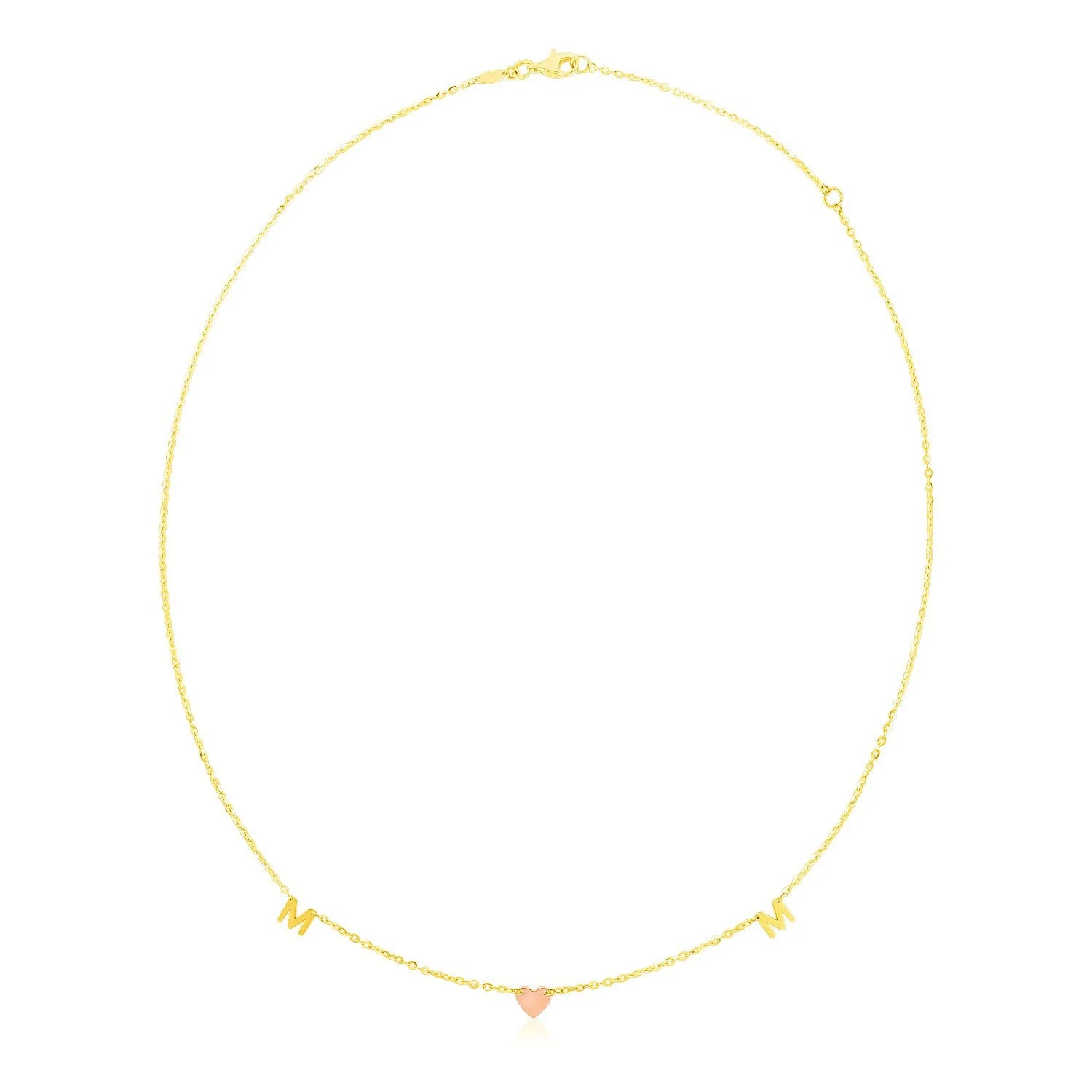14k Yellow and Rose Gold Mom Necklace - Image 3