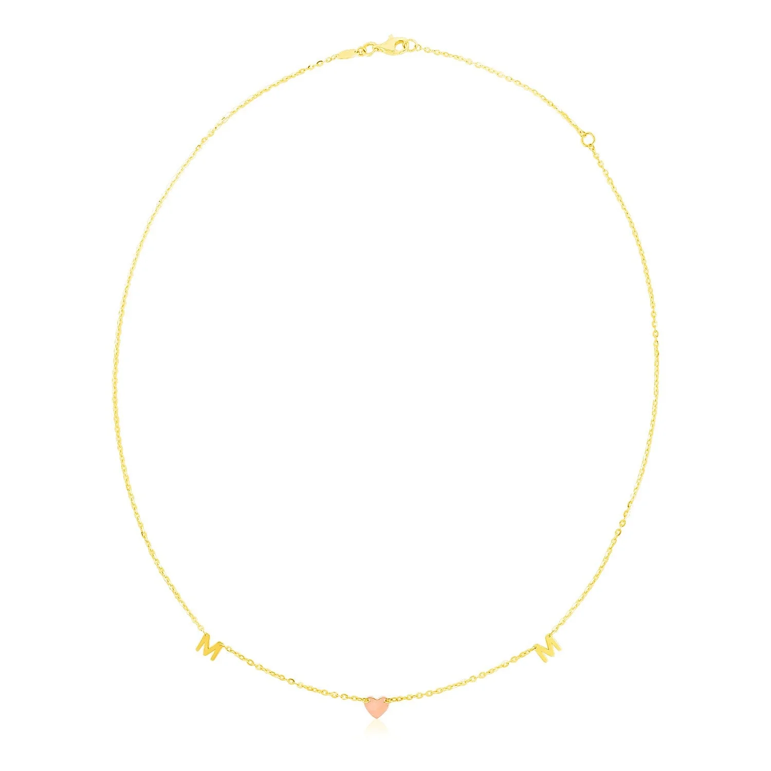 14k Yellow and Rose Gold Mom Necklace - Image 4