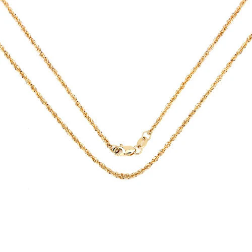 14K Yellow Gold 18inch 1.5mm Lite Rope Chain with Lobster Clasp - Image 2