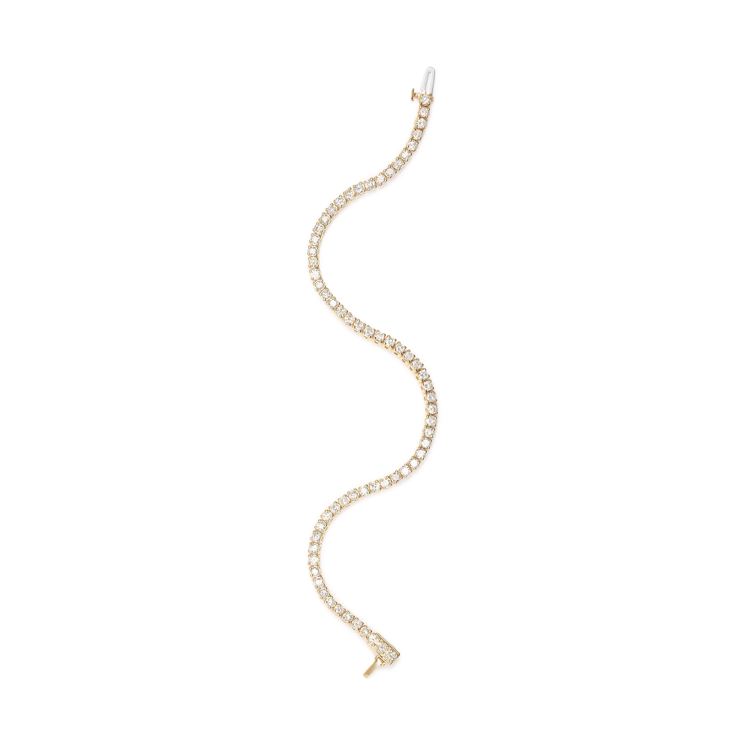 14K Yellow Gold 6.0 Cttw Classic 4 Prong Set Round Brilliant Cut Diamond Tennis Bracelet (K-L Color, VS2-SI1 Clarity) - 7.25" - Image 9