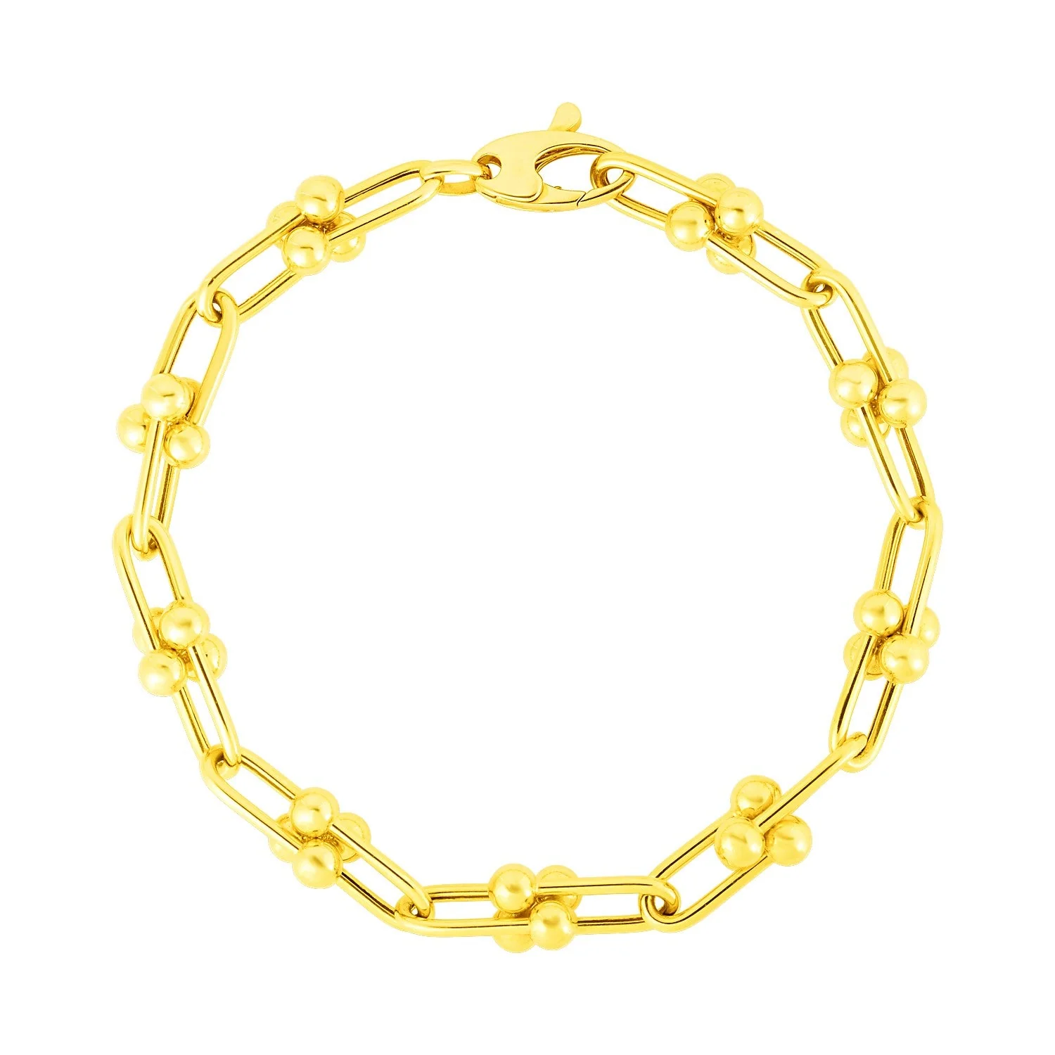 14k Yellow Gold 7 1/2 inch Jax Chain Bracelet - Image 5