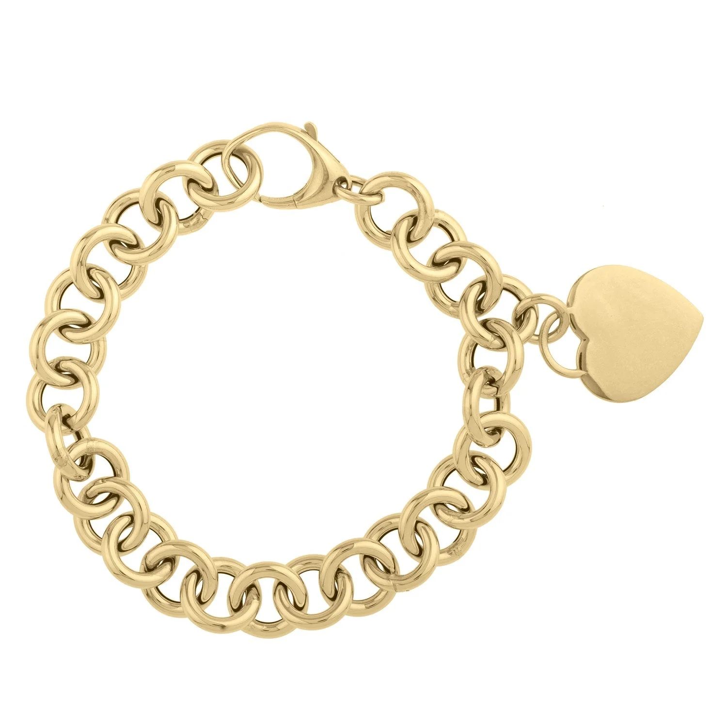 14k Yellow Gold 7 1/2 inch Rolo Link Bracelet (11.40 mm) - Image 4