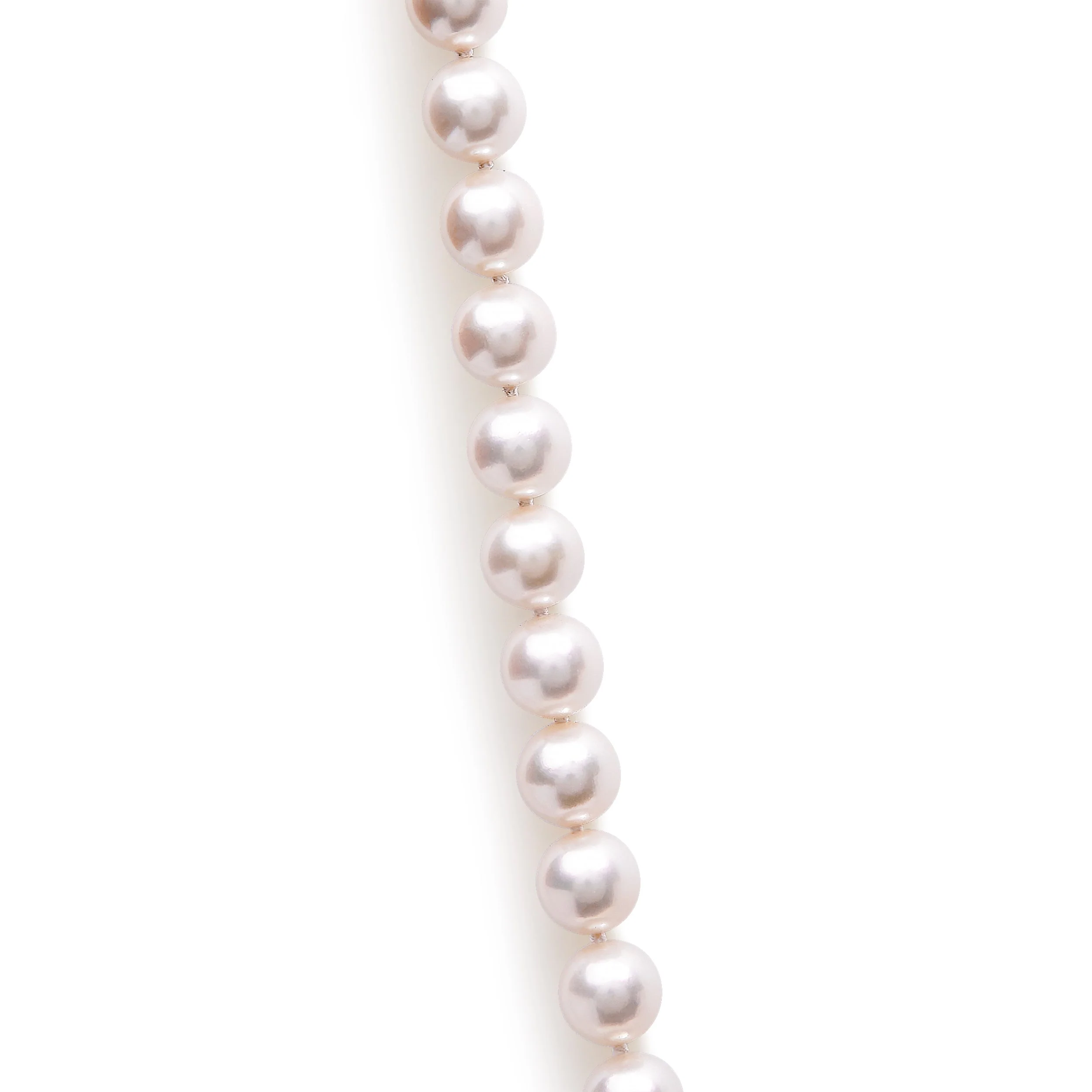 14K Yellow Gold 8.0x8.5mm Akoya Pearl Strand Necklace - Image 3