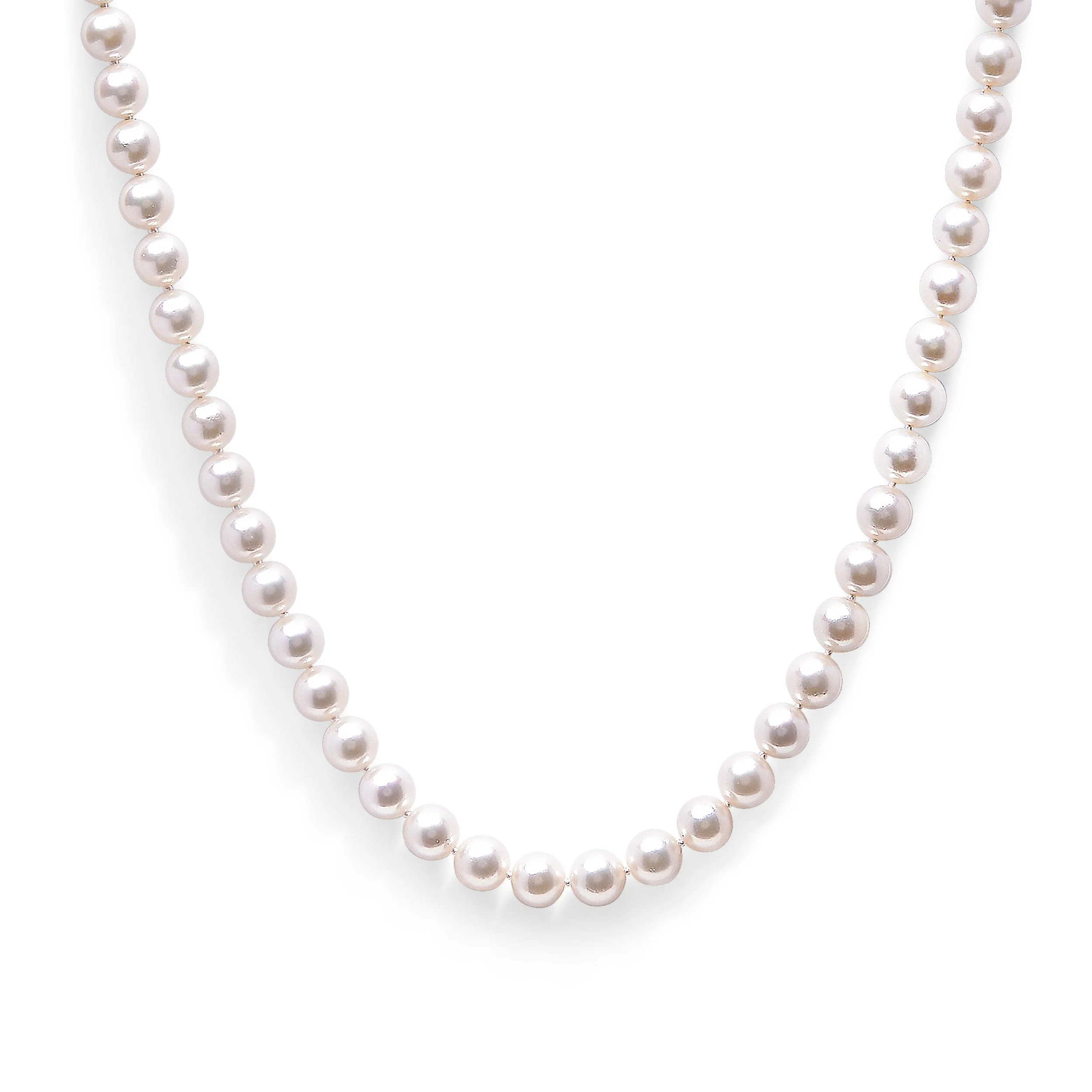 14K Yellow Gold 8.0x8.5mm Akoya Pearl Strand Necklace - Image 5