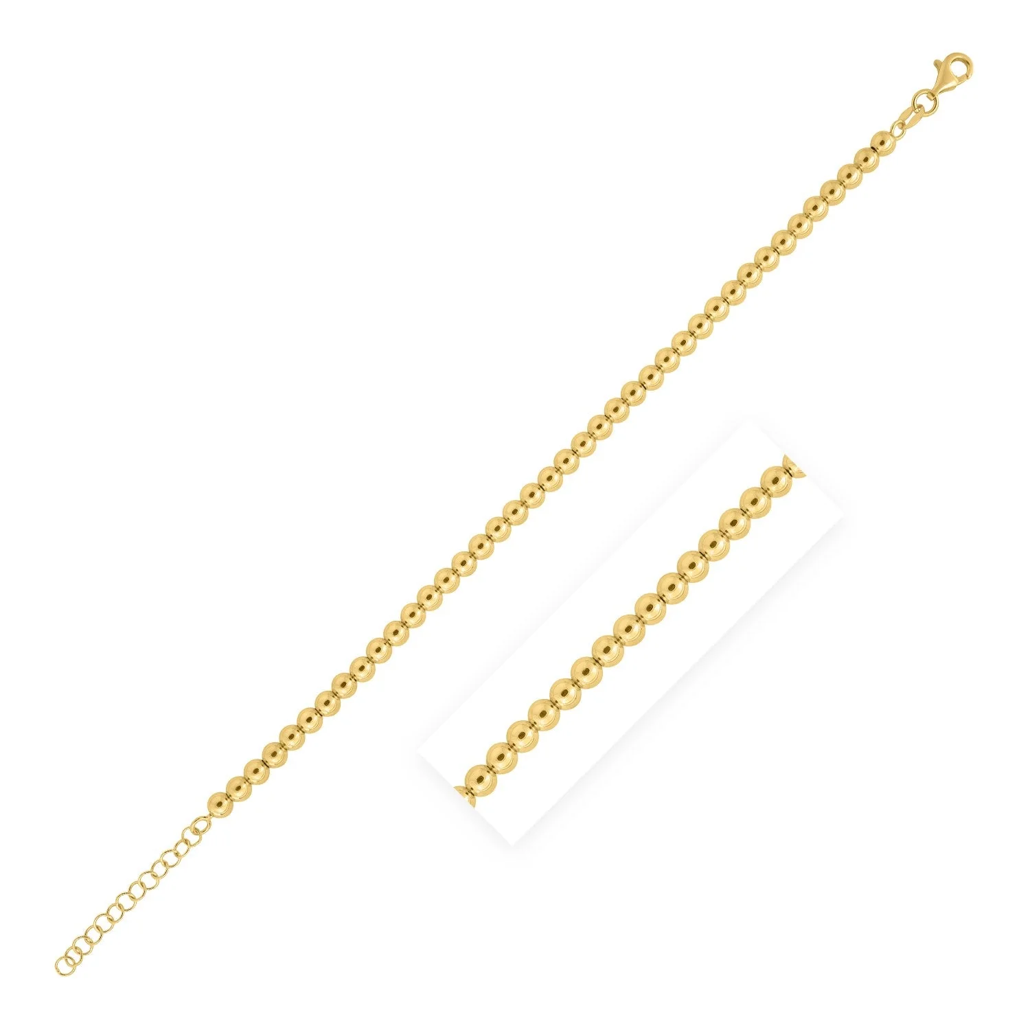 14k Yellow Gold Bead Bracelet  (4.00 mm) - Image 2
