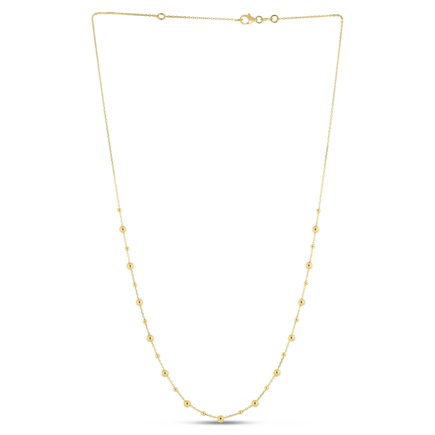 14k Yellow Gold Bead Necklace - Image 3