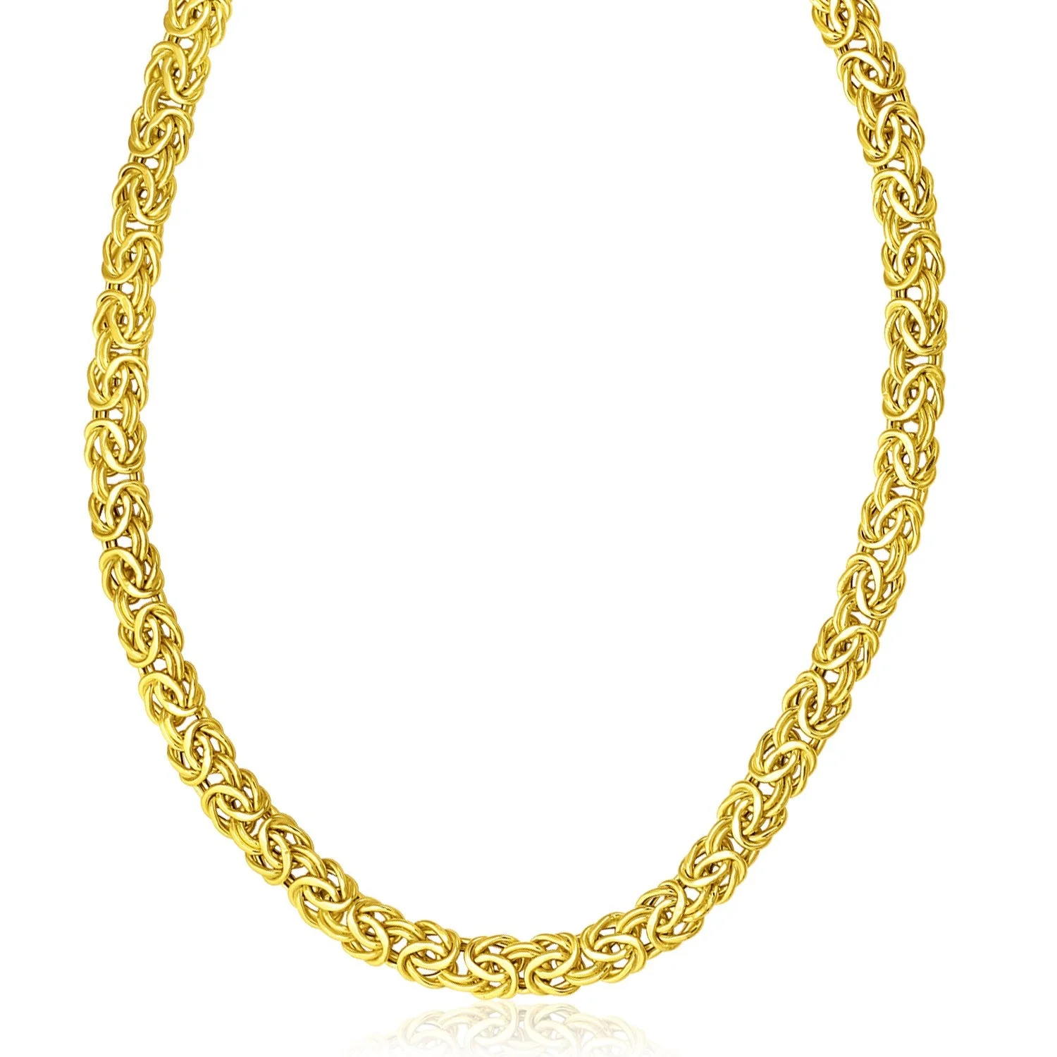 14k Yellow Gold Byzantine Design Stylish Necklace - Image 3