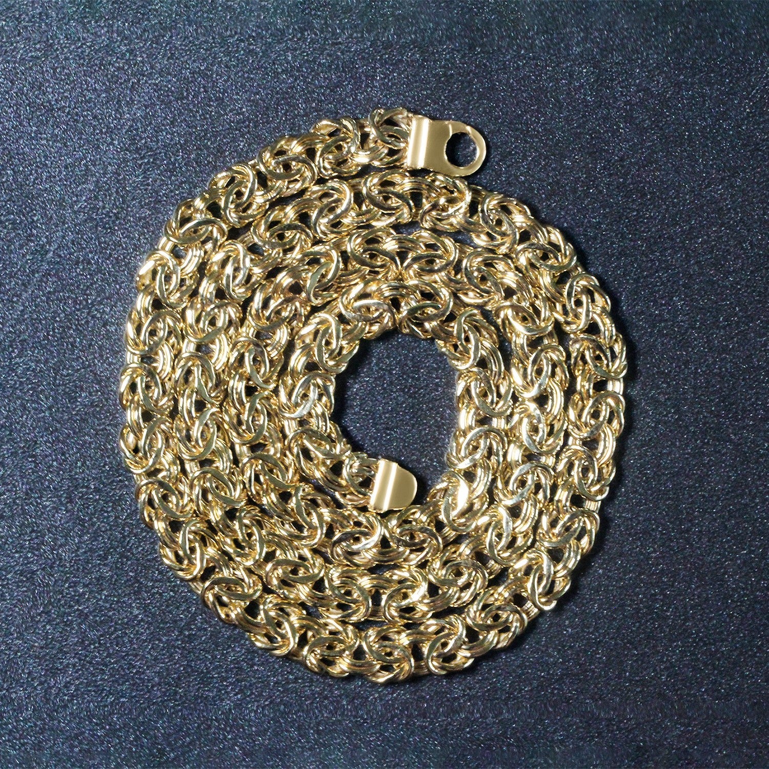 14k Yellow Gold Byzantine Motif Chain Necklace - Image 11