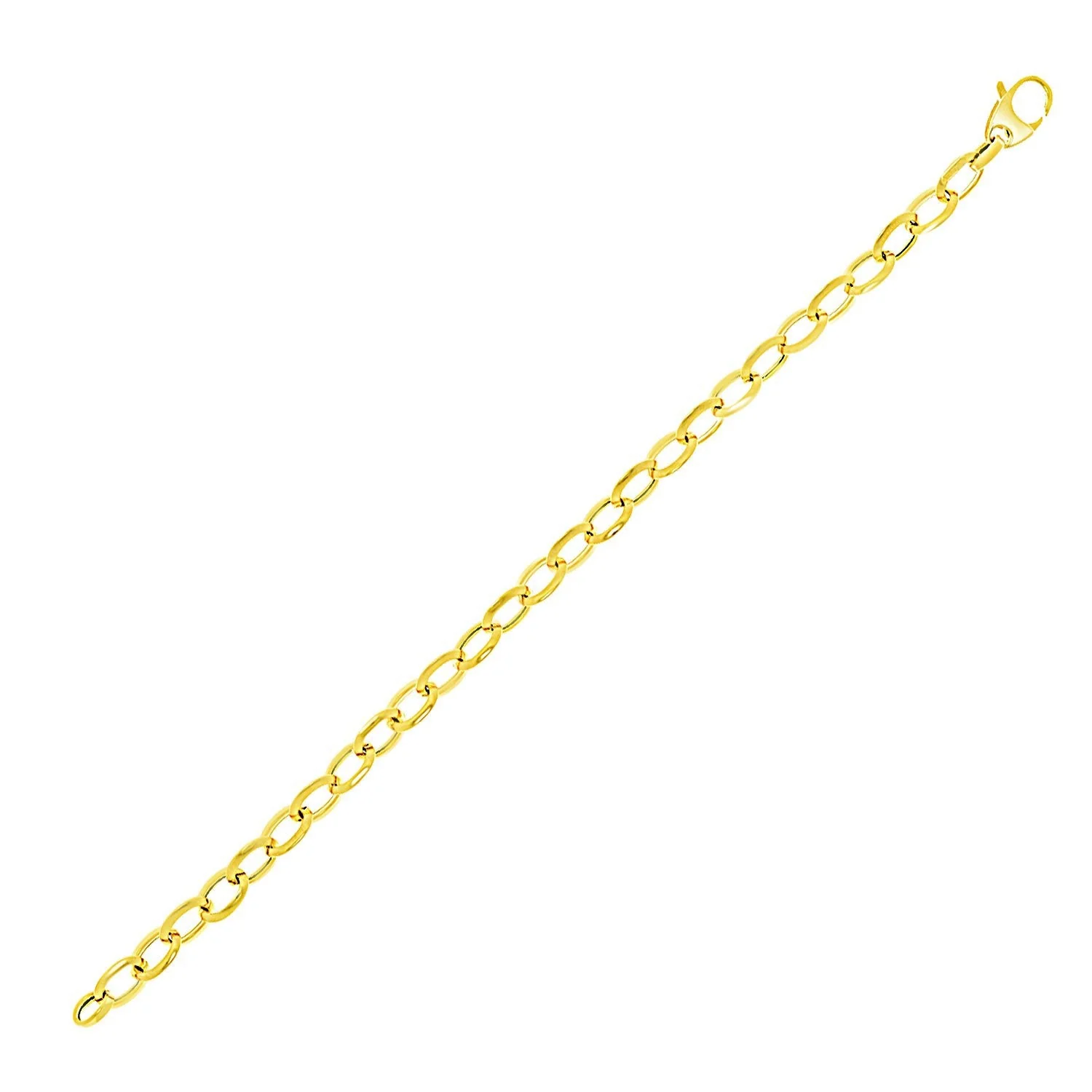 14k Yellow Gold Cable Chain Style Bracelet - Image 2