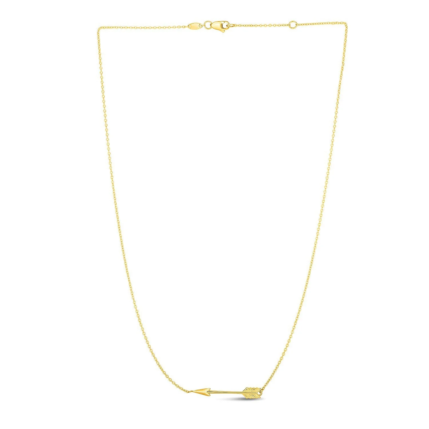 14k Yellow Gold Chain Necklace with Horizontal Arrow Pendant - Image 2