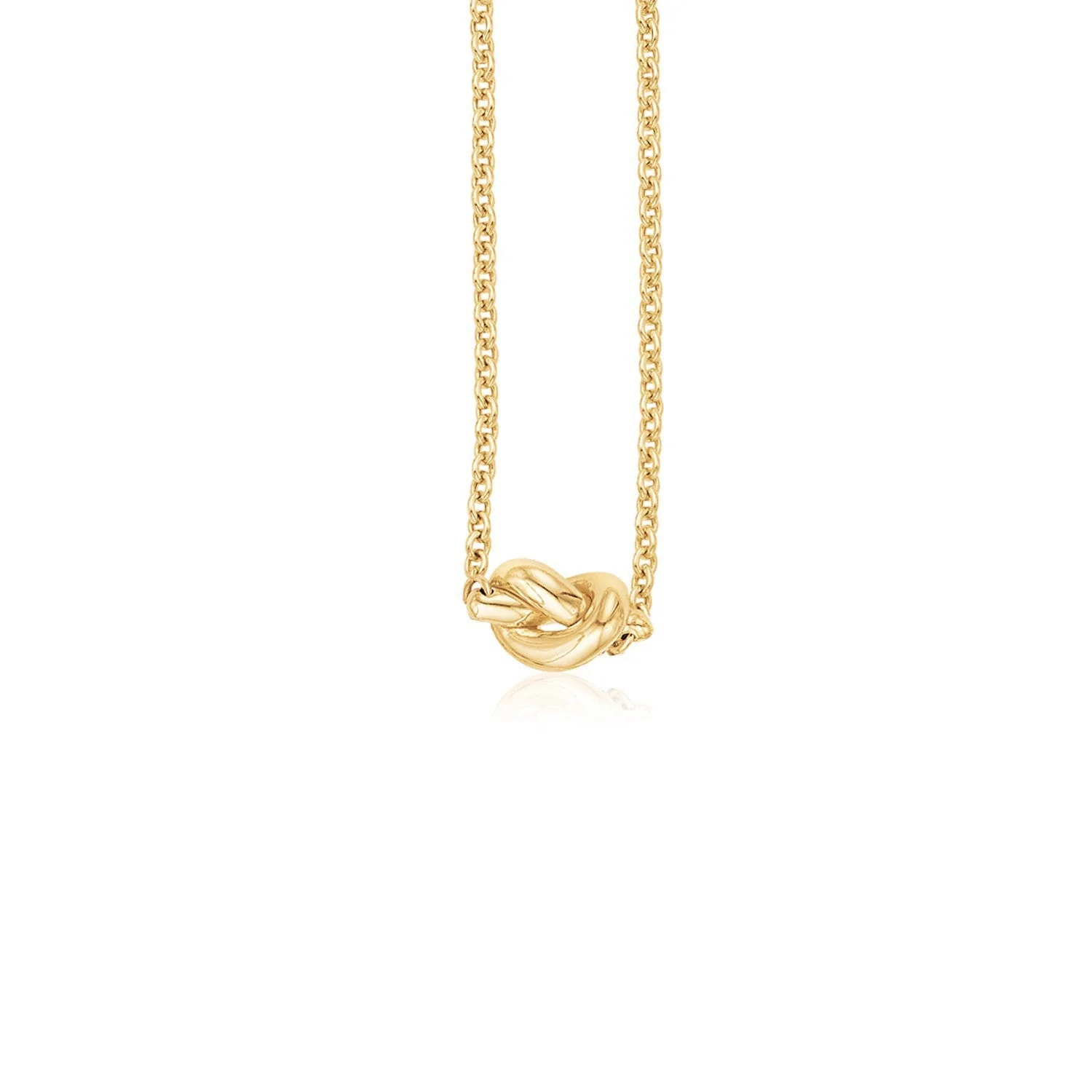 14k Yellow Gold Chain Necklace with Polished Knot - Image 5