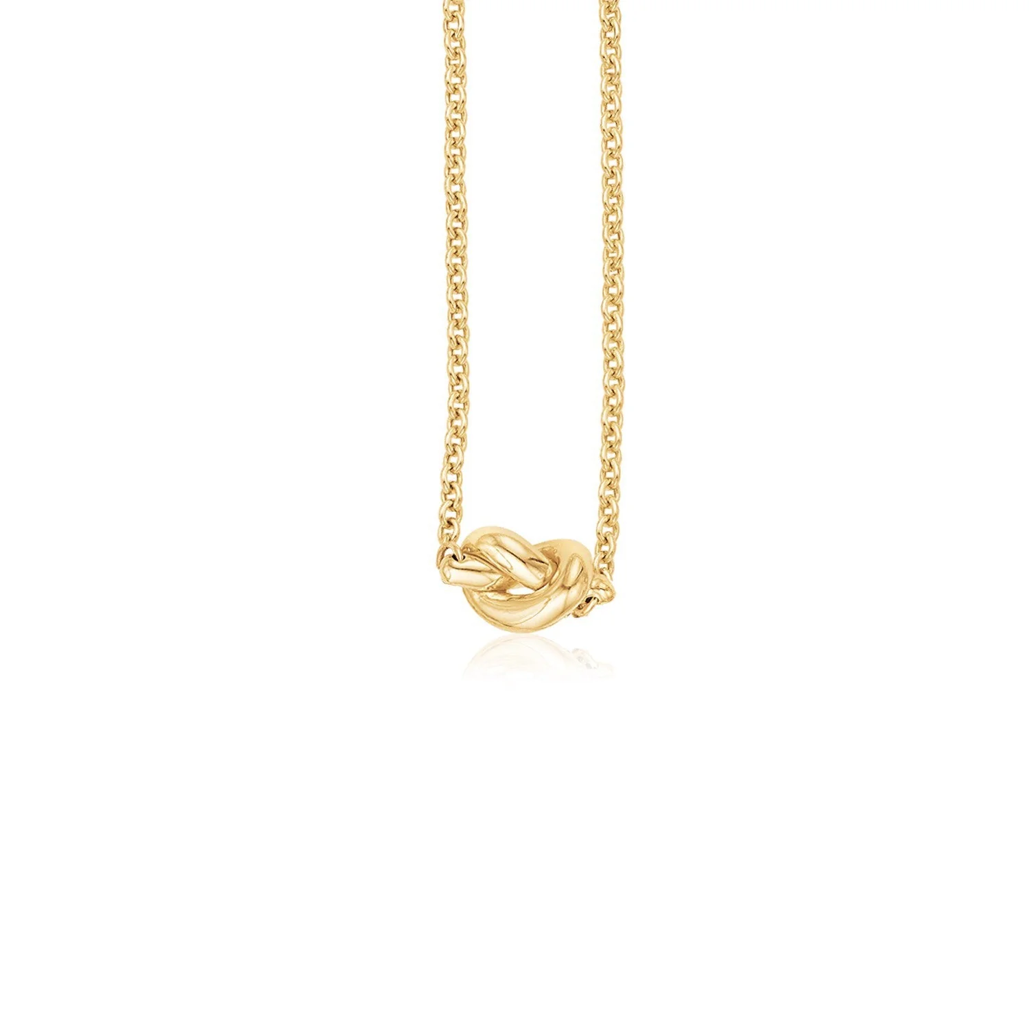 14k Yellow Gold Chain Necklace with Polished Knot - Image 6