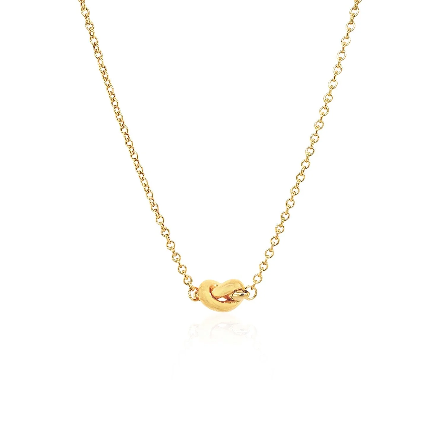 14k Yellow Gold Chain Necklace with Polished Knot - Image 7