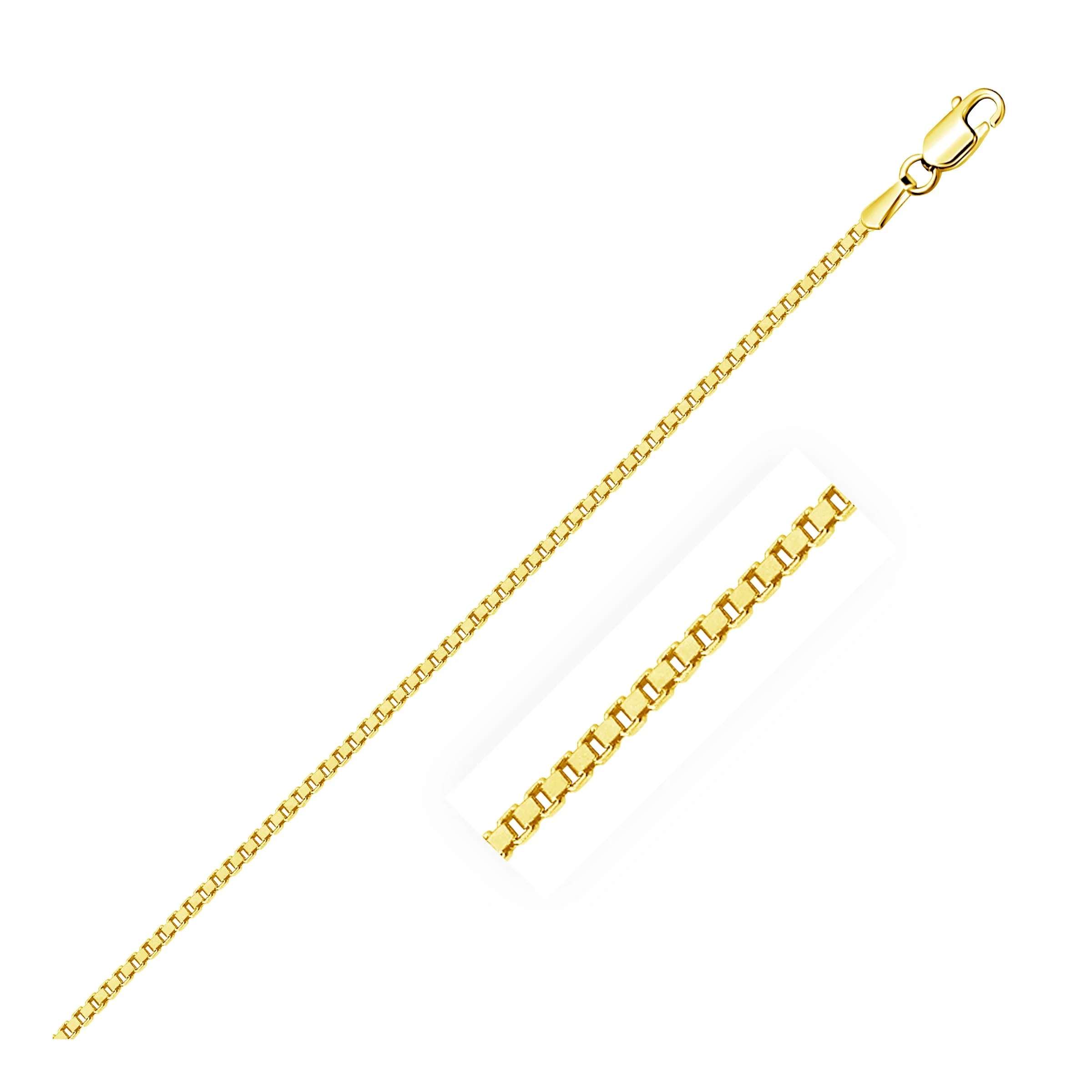 14k Yellow Gold Classic Box Chain 1.1mm - Image 7