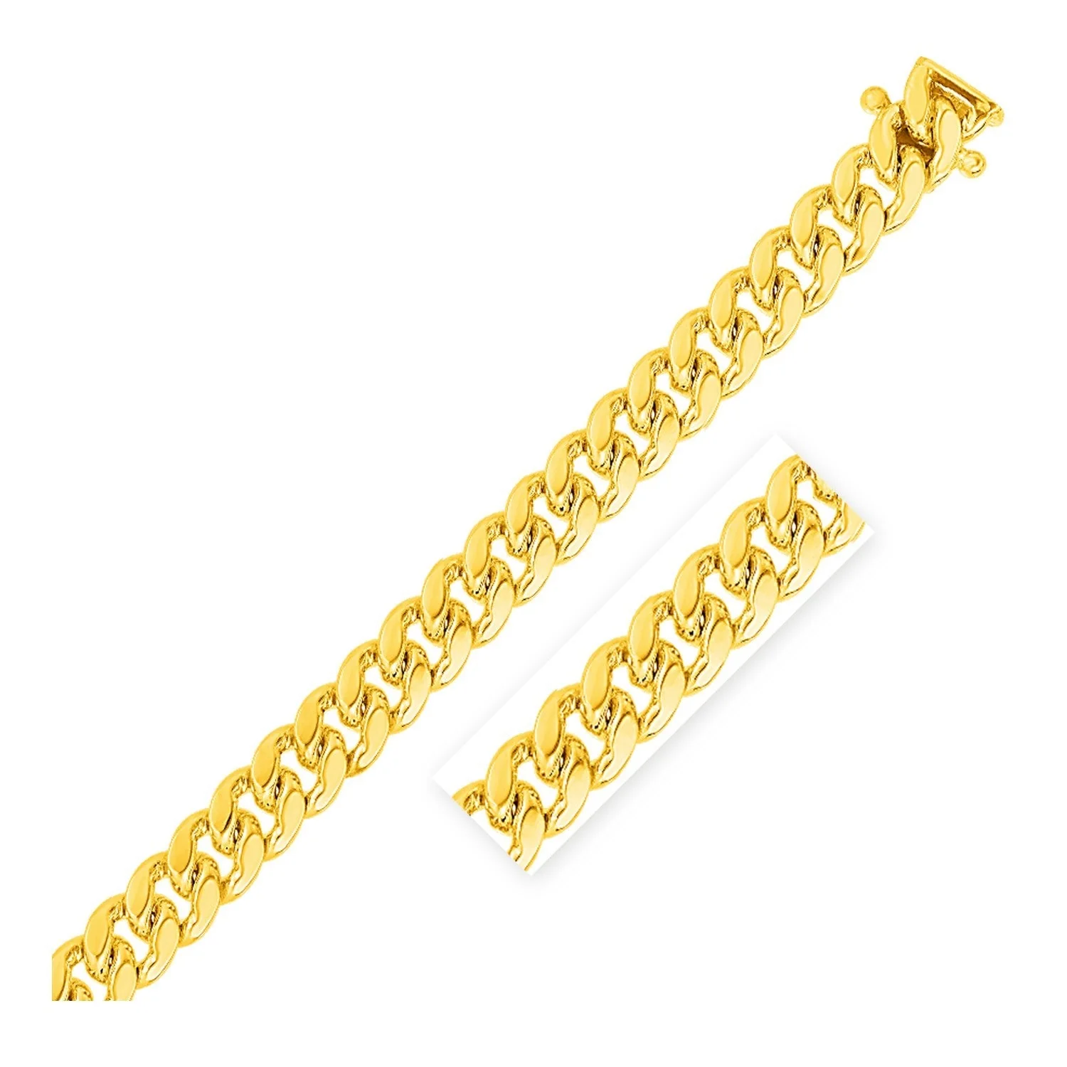 14k Yellow Gold Classic Miami Cuban Bracelet (10.10 mm) - Image 2