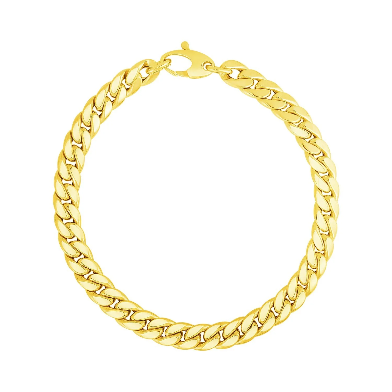 14K Yellow Gold Cuban Link Bracelet - Image 5