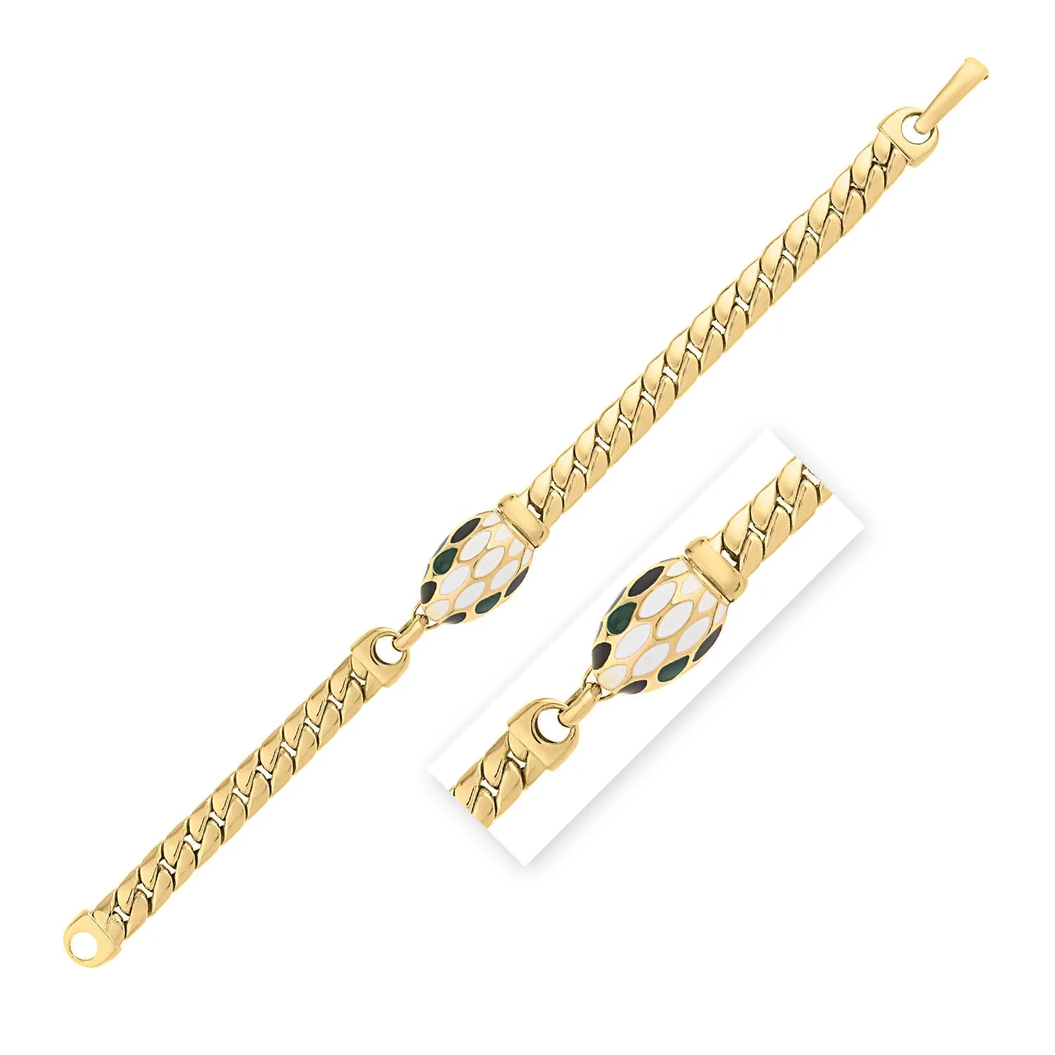 14k Yellow Gold Curb Link Bracelet (7.00 mm) - Image 3