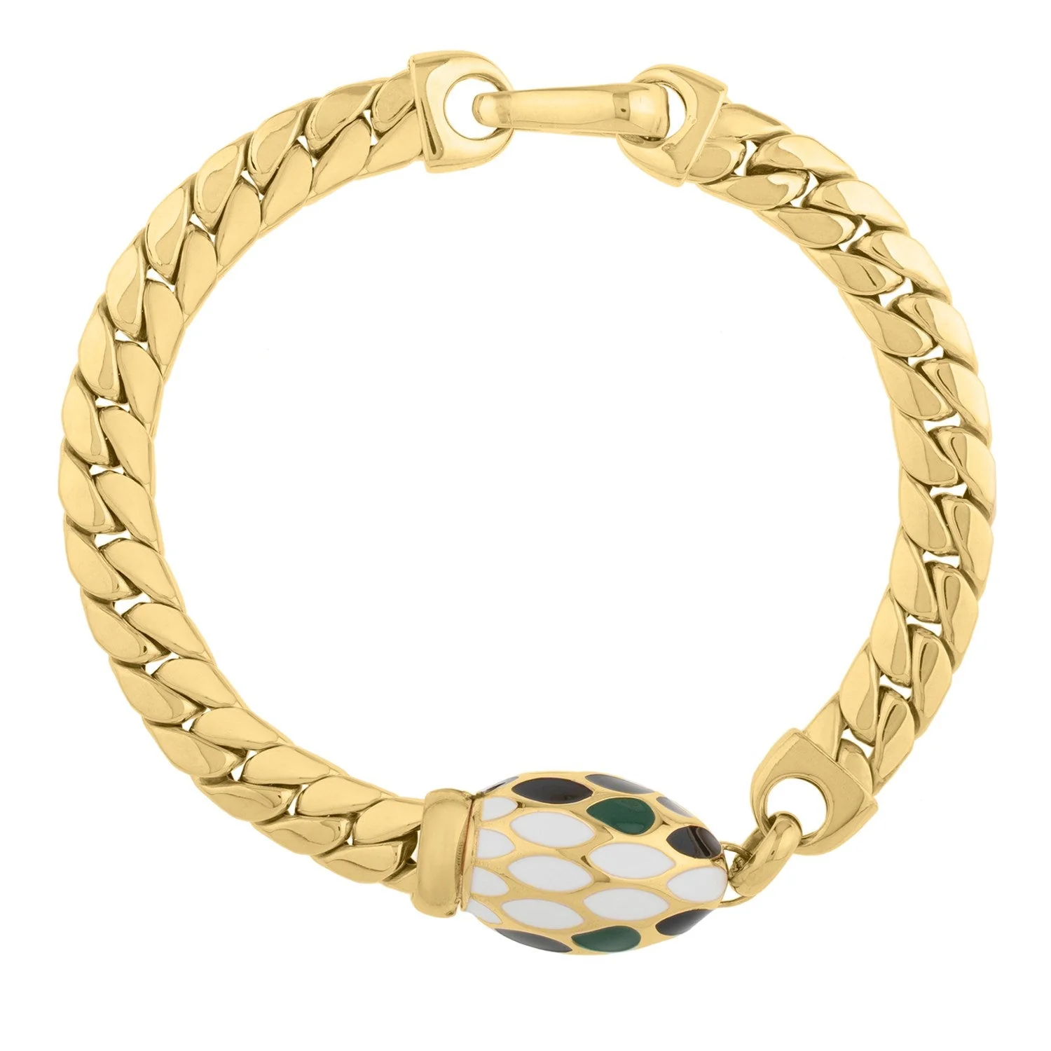 14k Yellow Gold Curb Link Bracelet (7.00 mm) - Image 4