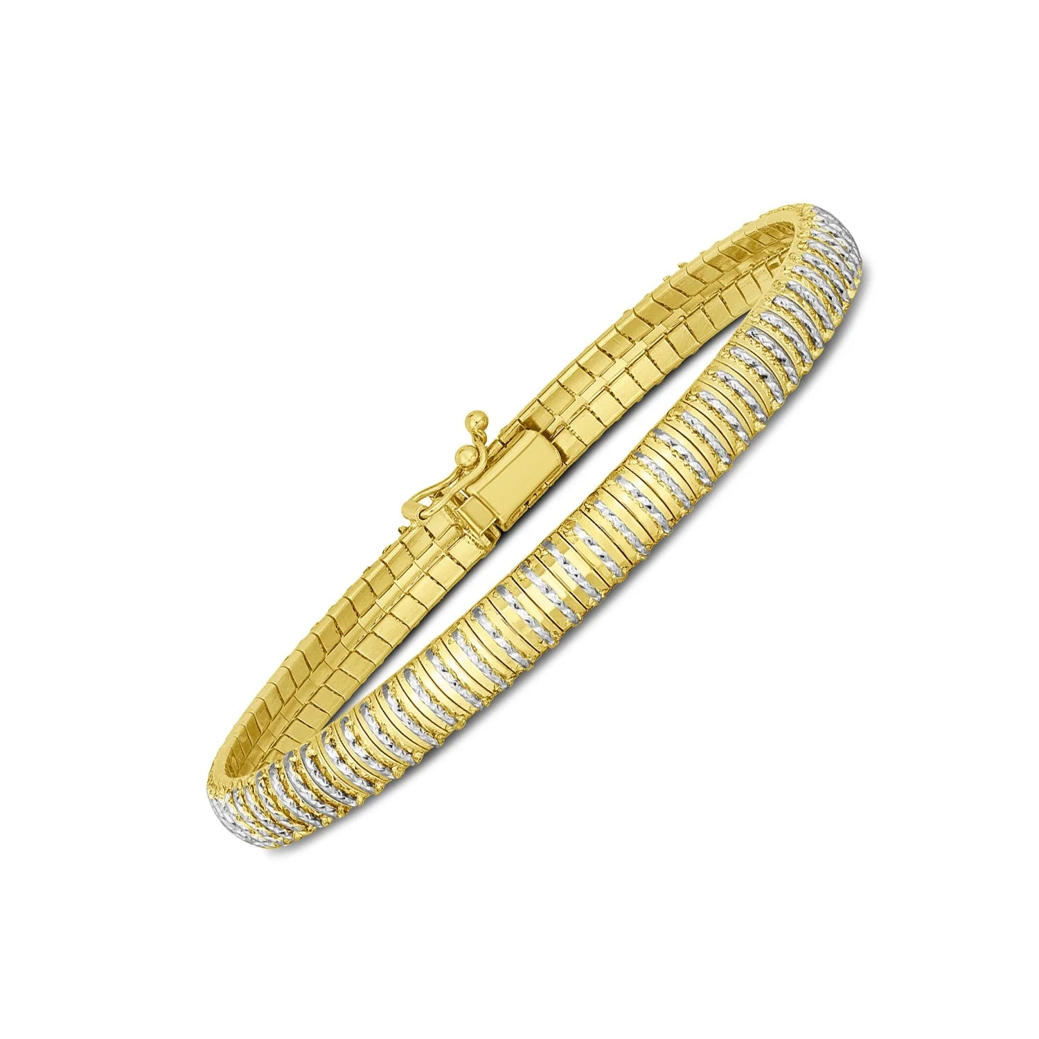 14k Yellow Gold Diamante Flex Bracelet (5.80 mm) - Image 4