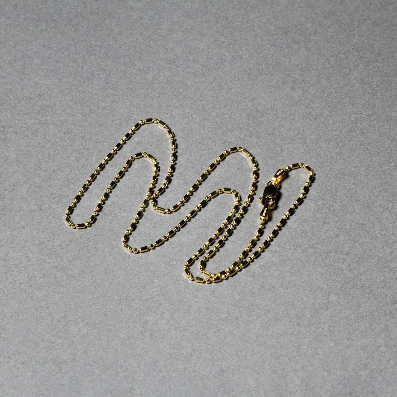 14k Yellow Gold Diamond-Cut Alternating Bead Chain 1.2mm - Image 12