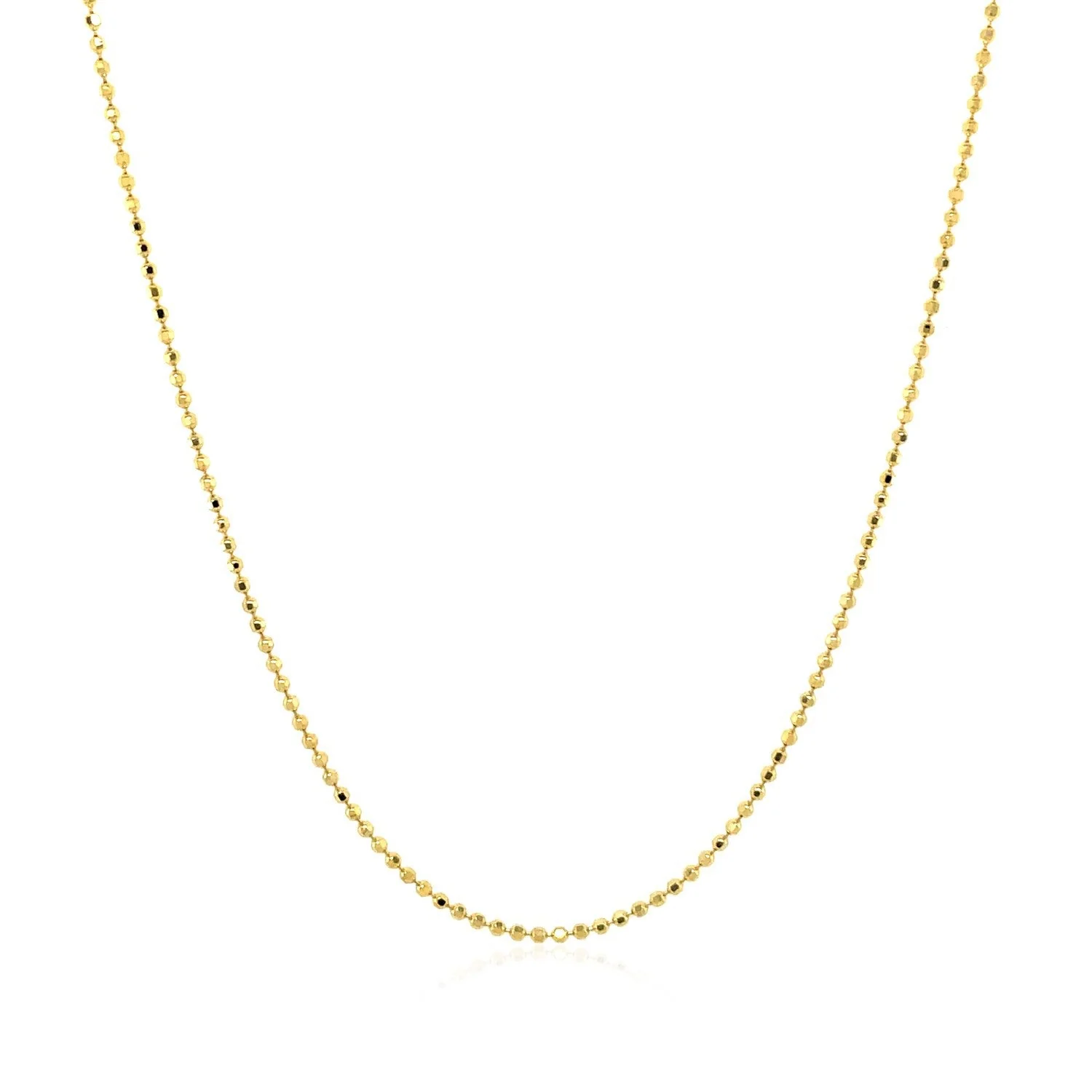 14k Yellow Gold Diamond Cut Bead Chain 1.0mm - Image 2