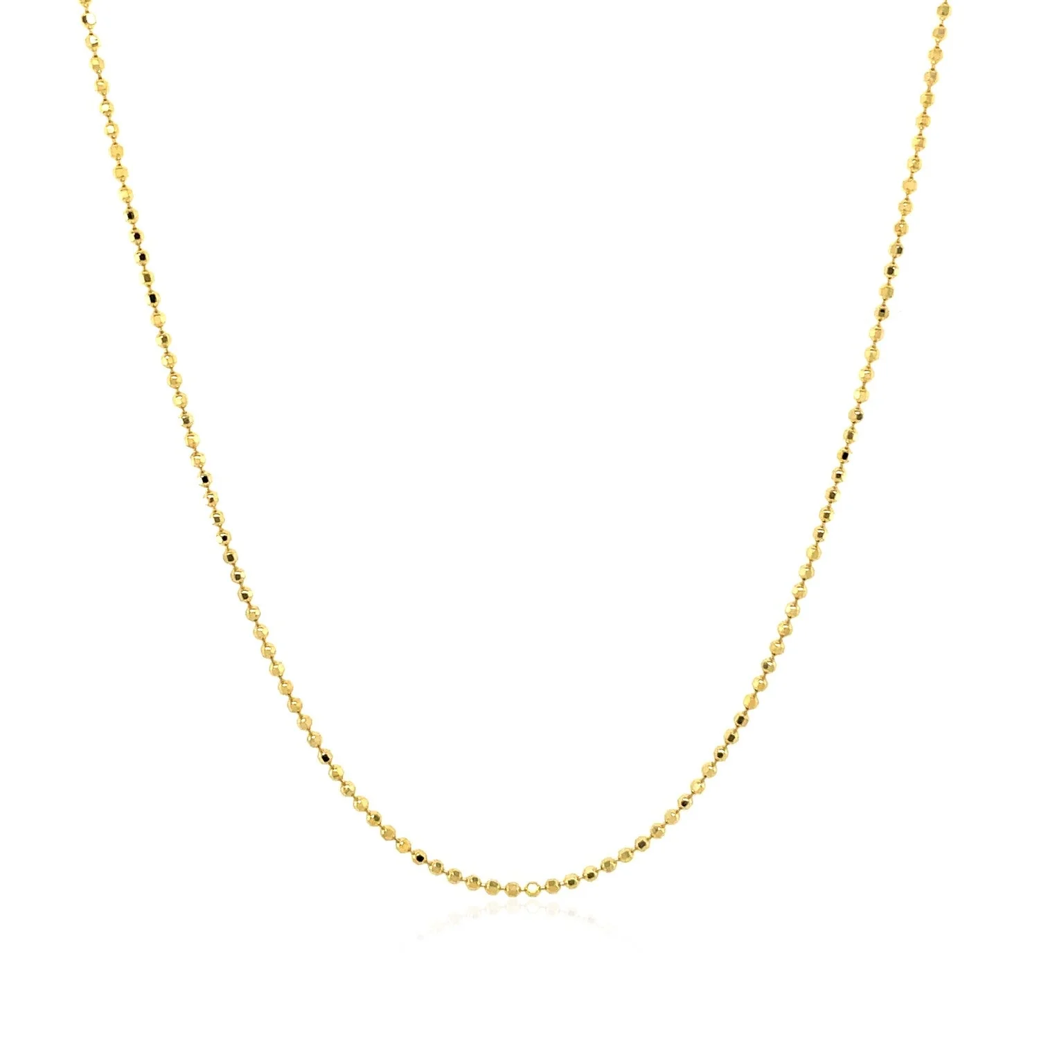 14k Yellow Gold Diamond Cut Bead Chain 1.0mm - Image 6