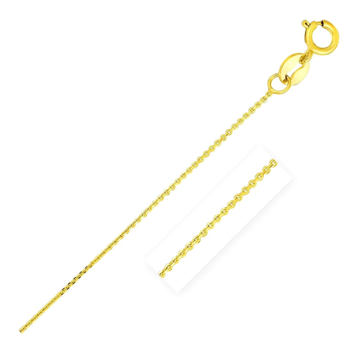 14k Yellow Gold Diamond Cut Cable Link Chain 0.7mm - Image 7