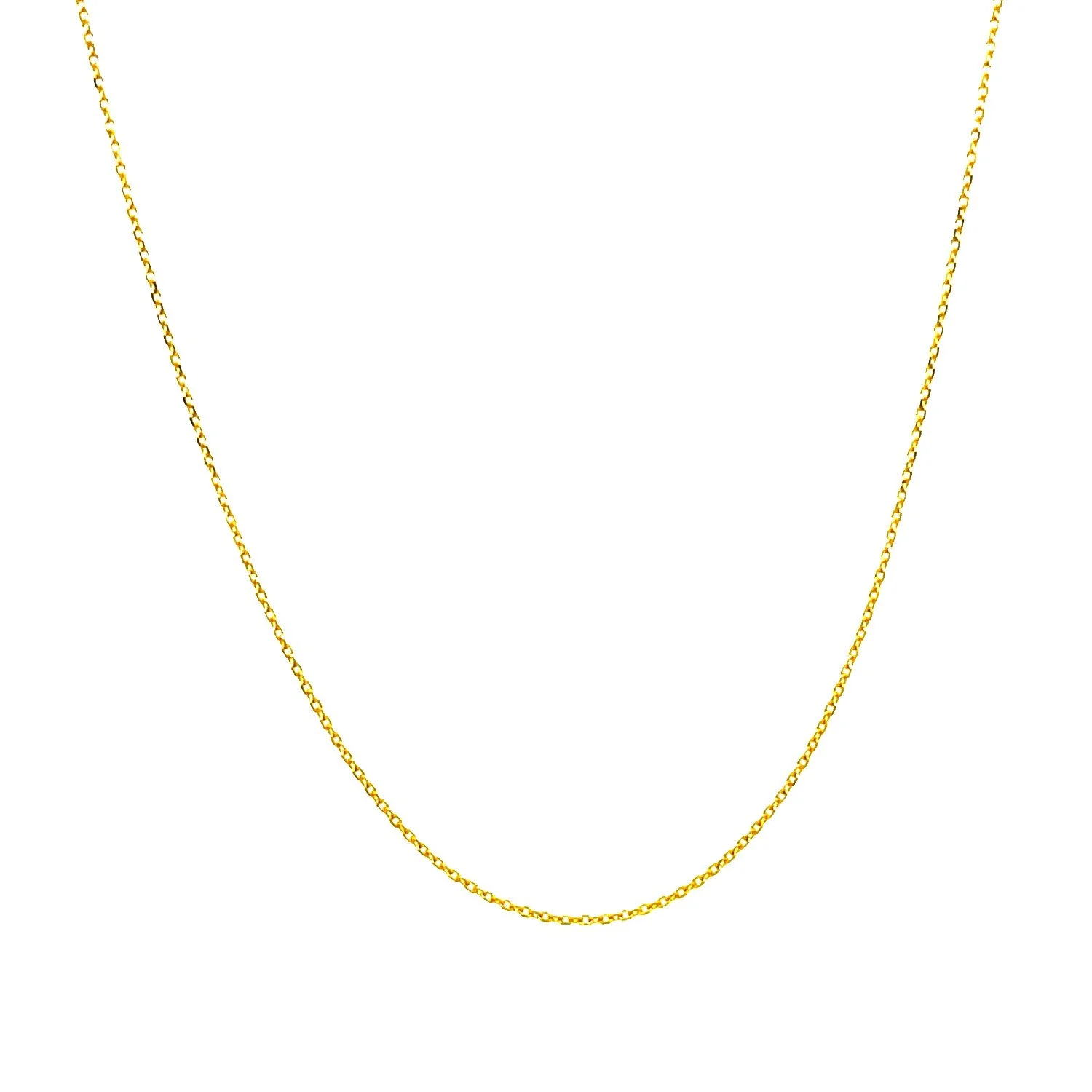 14k Yellow Gold Diamond Cut Cable Link Chain 0.7mm - Image 8