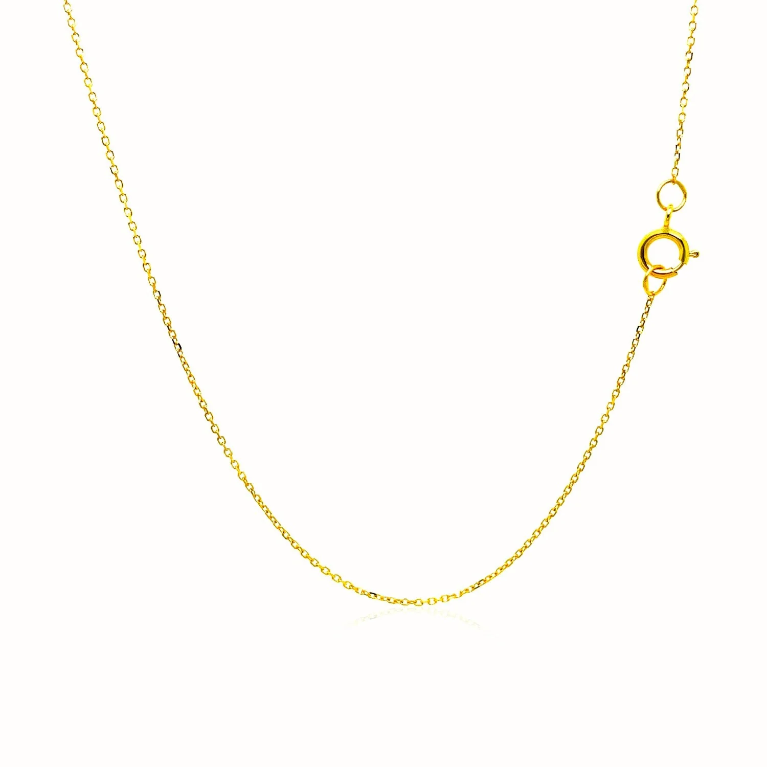 14k Yellow Gold Diamond Cut Cable Link Chain 0.7mm - Image 9