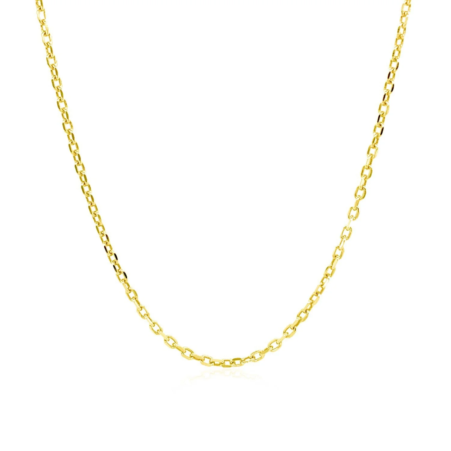 14k Yellow Gold Diamond Cut Cable Link Chain (1.50 mm) - Image 2