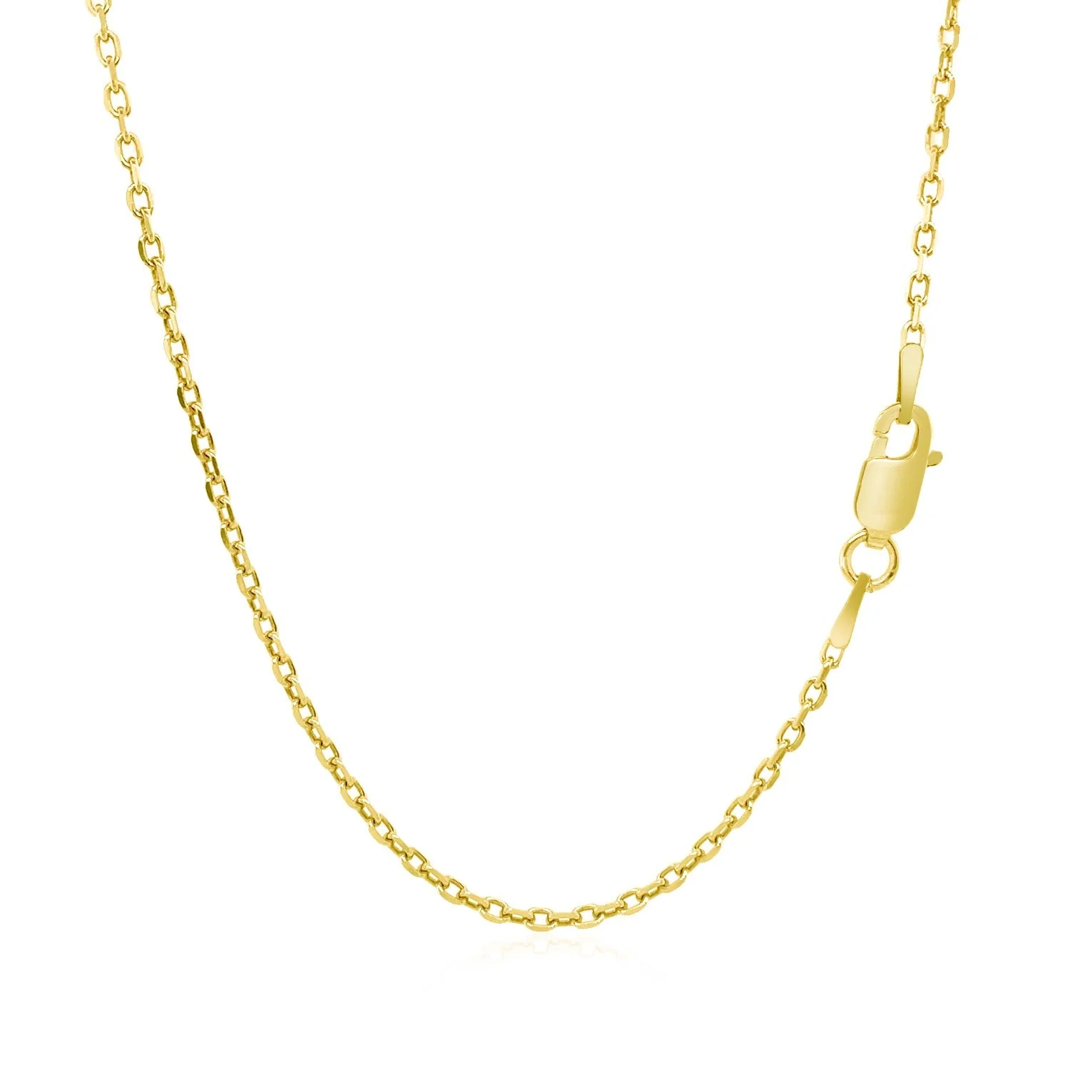 14k Yellow Gold Diamond Cut Cable Link Chain (1.50 mm) - Image 9