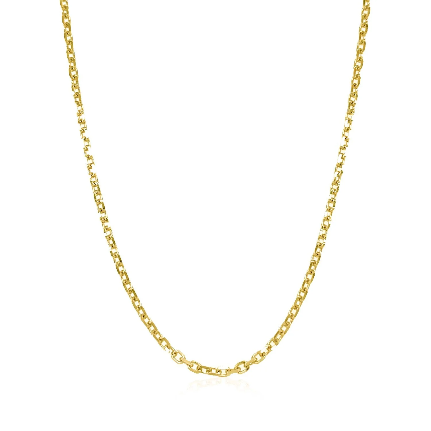 14k Yellow Gold Diamond Cut Cable Link Chain 1.8mm - Image 8