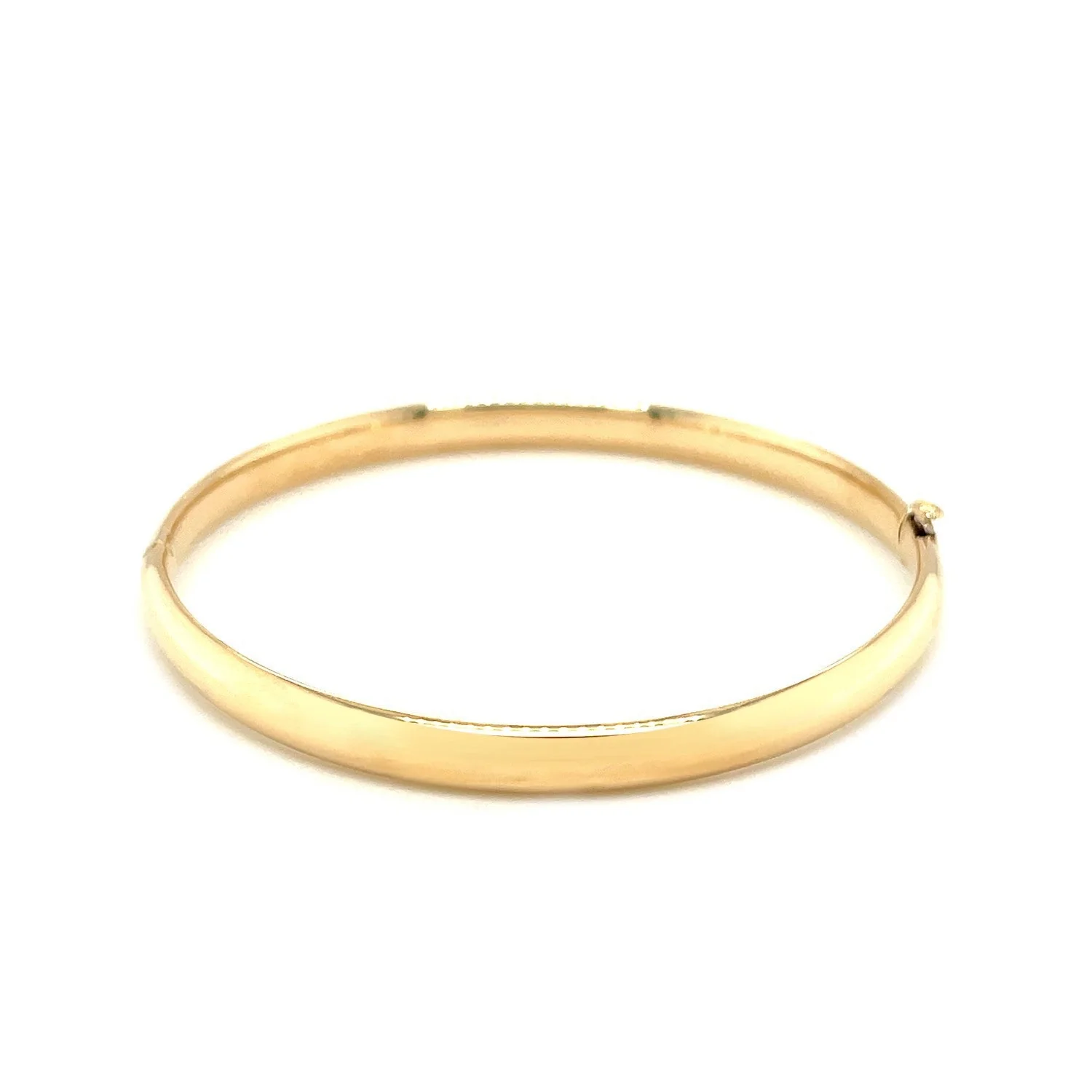 14k Yellow Gold Dome Design Polished Children's Bangle - Image 2