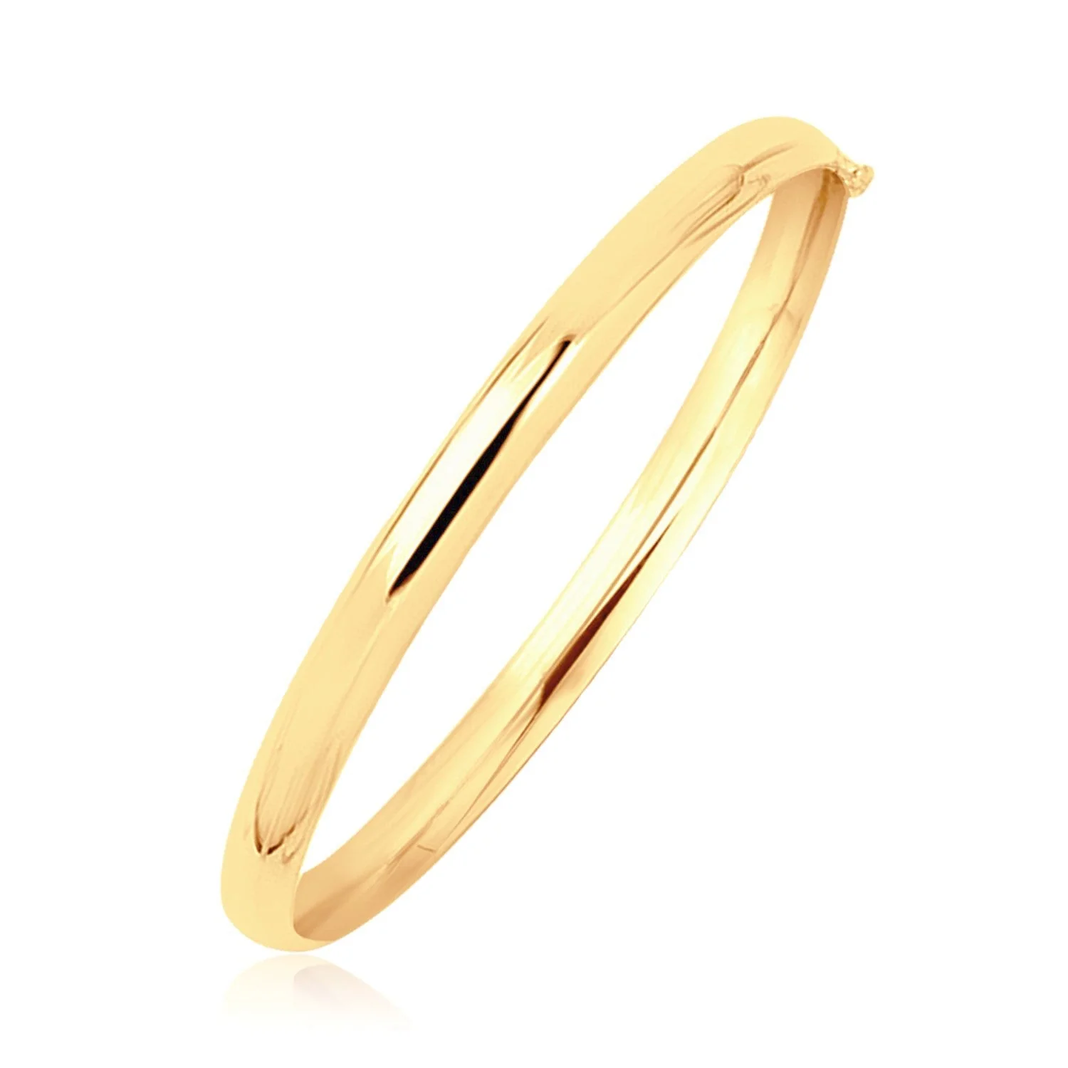 14k Yellow Gold Dome Design Polished Children's Bangle - Image 3