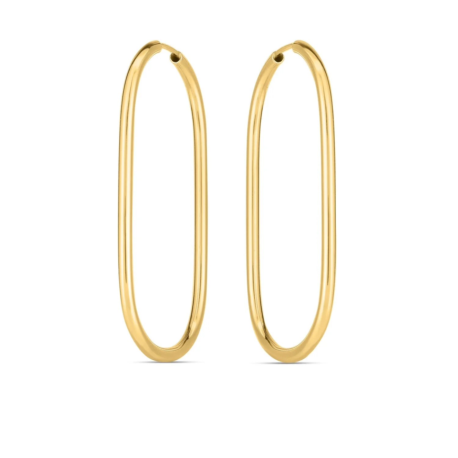 14k Yellow Gold Endless Large Paperclip Hoop Earrings - Image 4