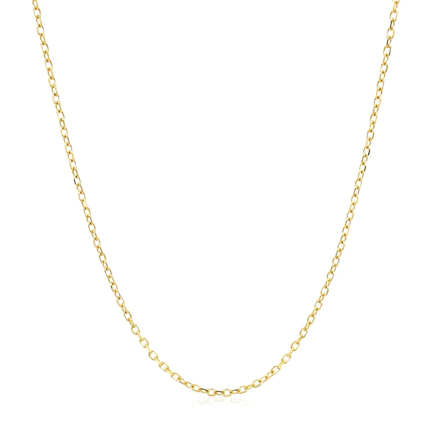 14k Yellow Gold Faceted Cable Link Chain 1.3mm - Image 8