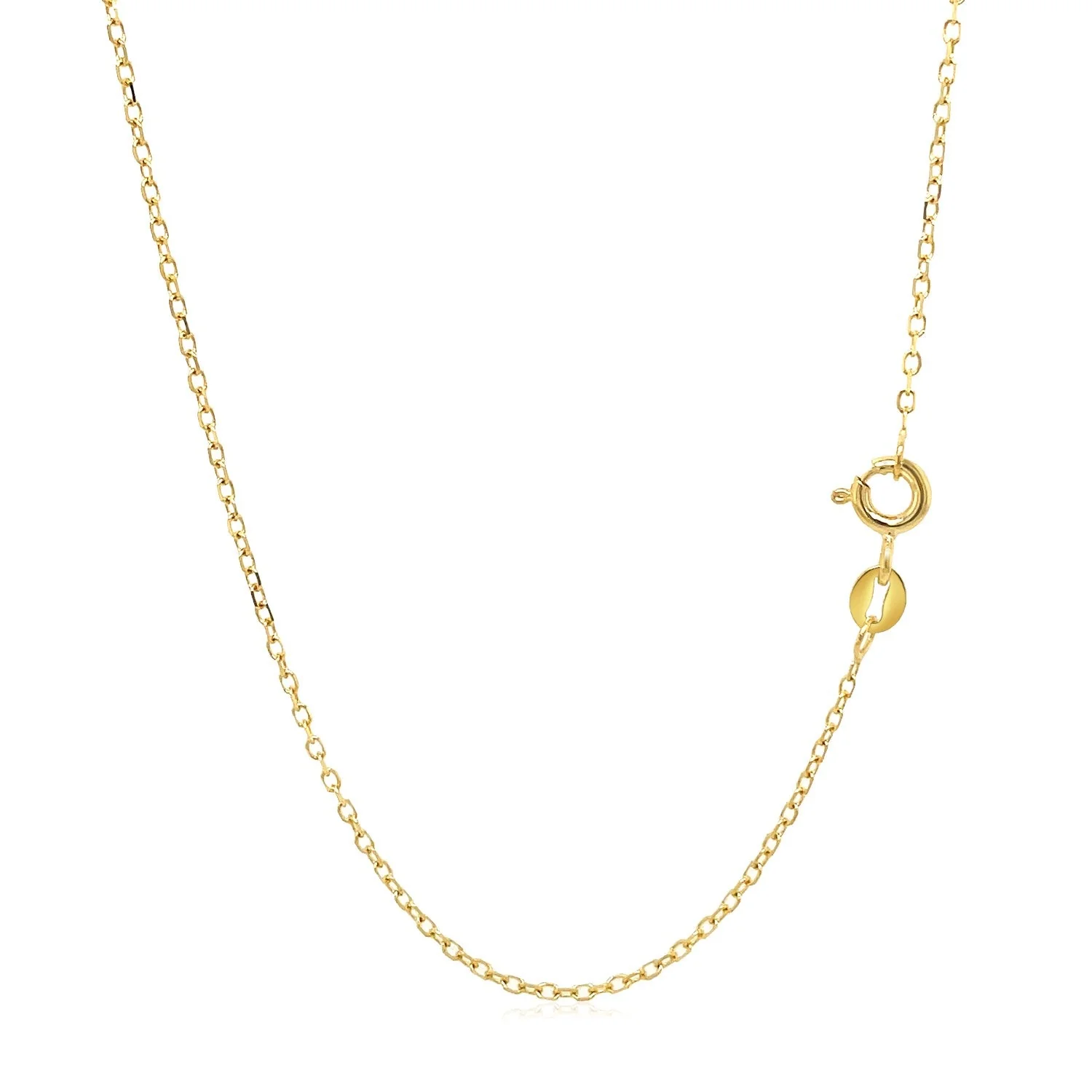 14k Yellow Gold Faceted Cable Link Chain 1.3mm - Image 9