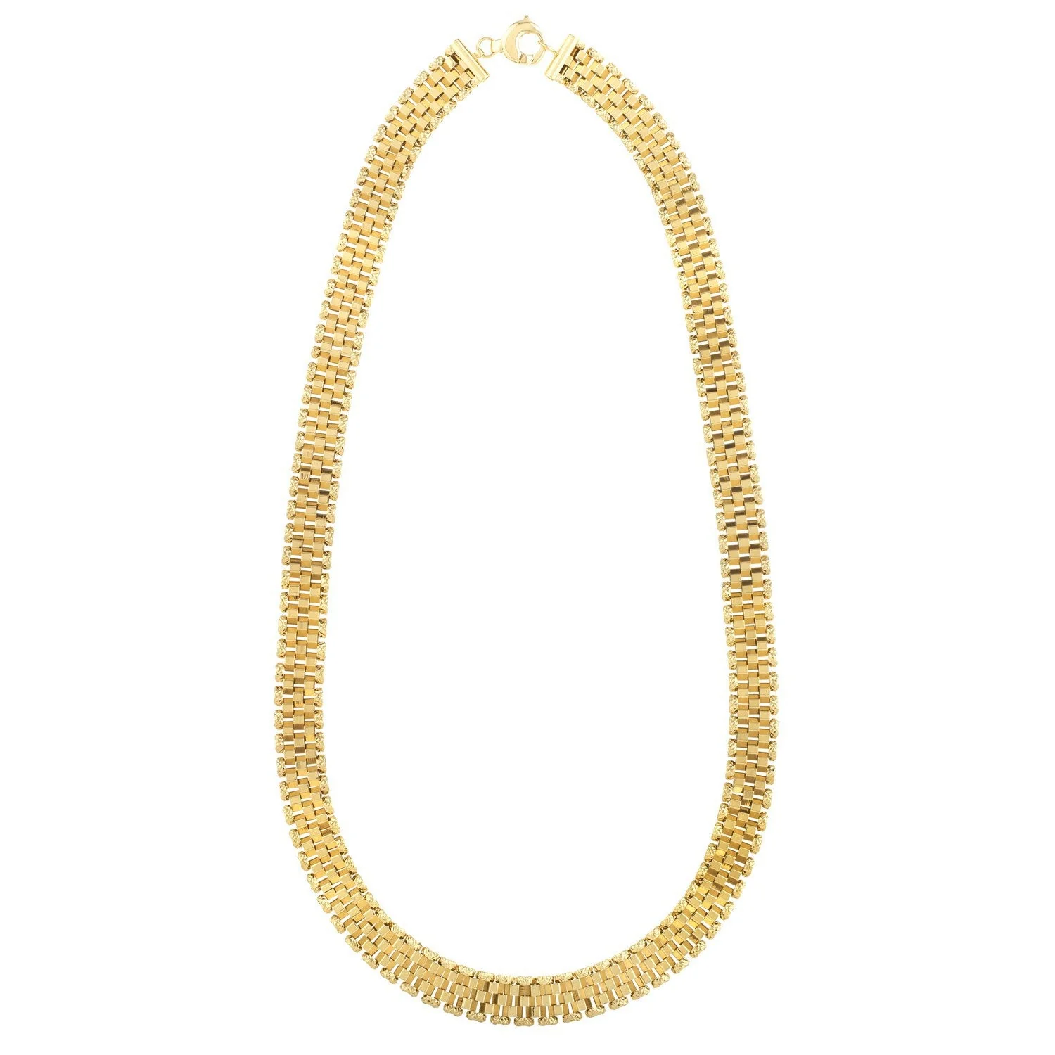 14k Yellow Gold Faceted Panther Link Chain Necklace - Image 2