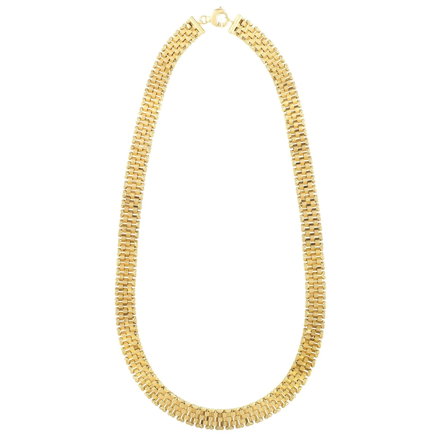 14k Yellow Gold Faceted Panther Link Chain Necklace - Image 4