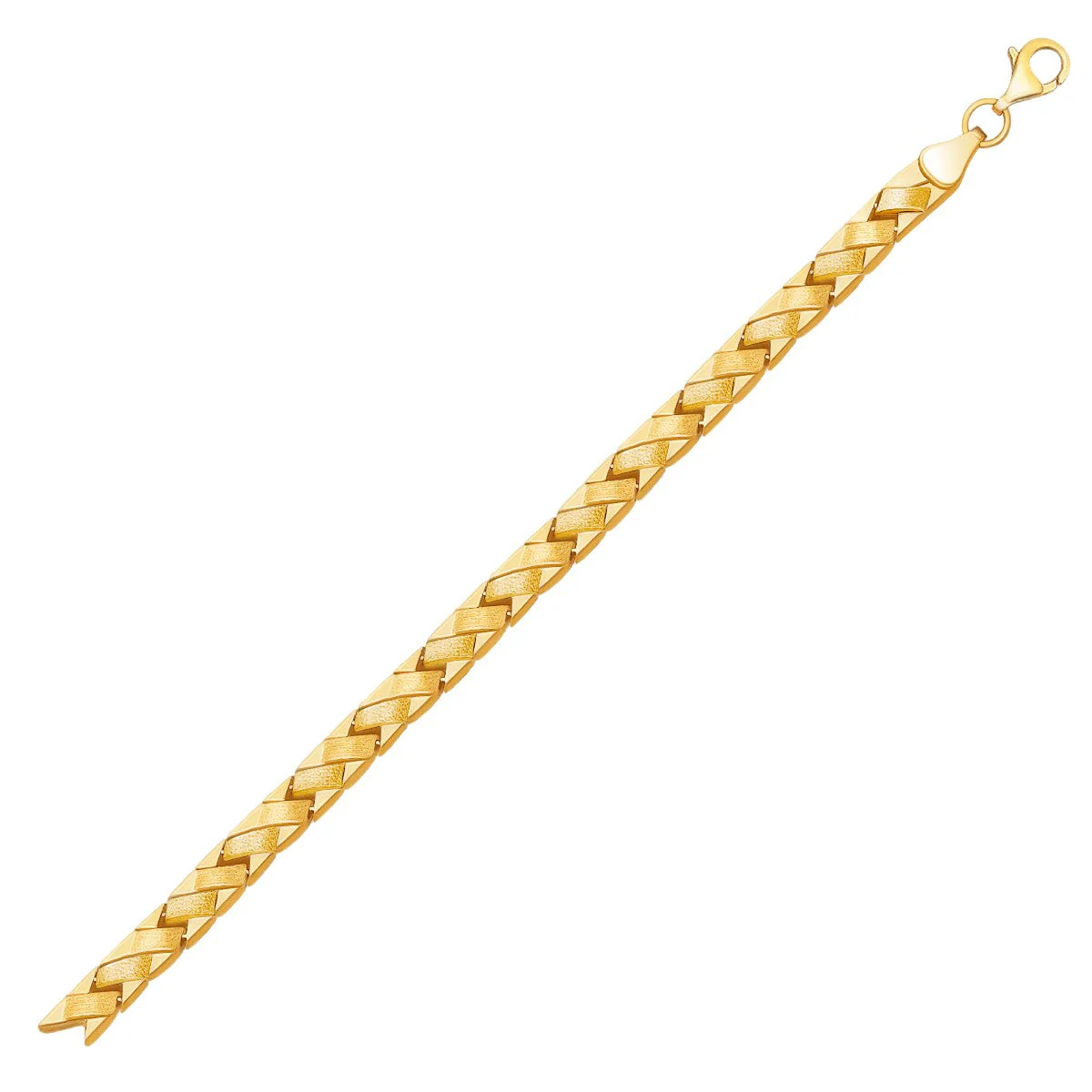 14k Yellow Gold Fancy Basket Weave Line Bracelet - Image 4