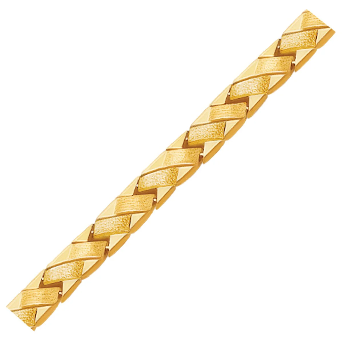 14k Yellow Gold Fancy Basket Weave Line Bracelet - Image 5