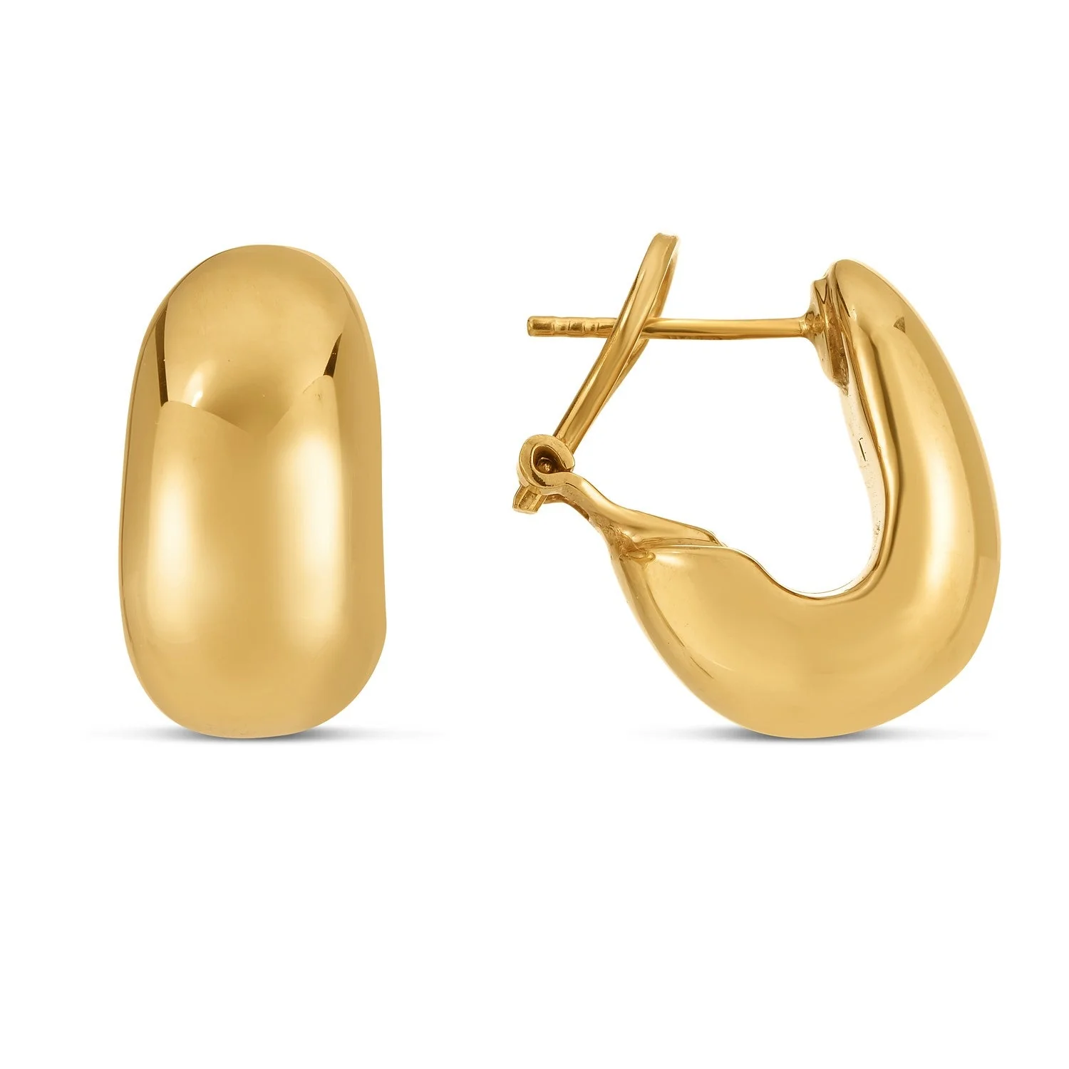 14k Yellow Gold Fancy Omega Hoops - Image 3