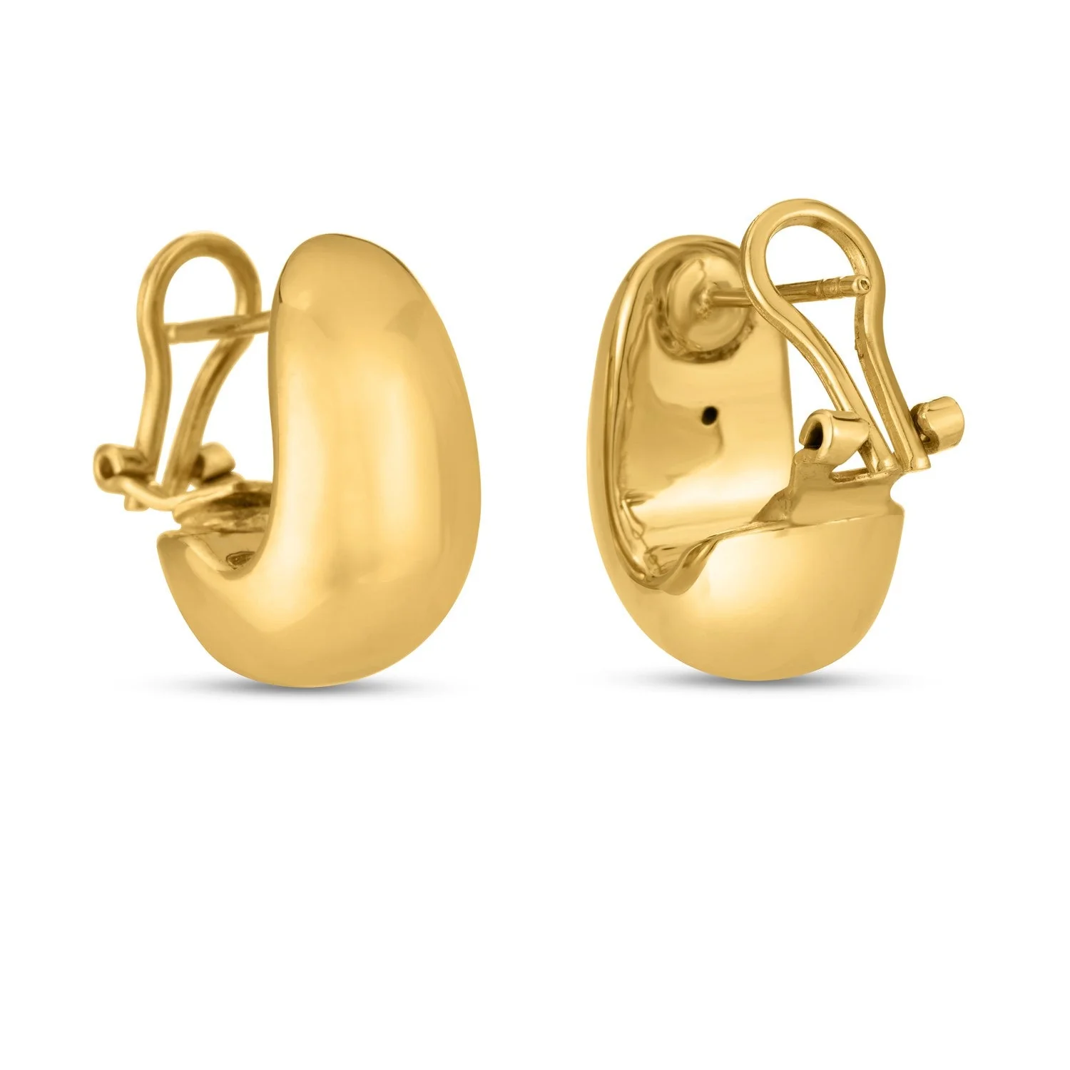 14k Yellow Gold Fancy Omega Hoops - Image 4