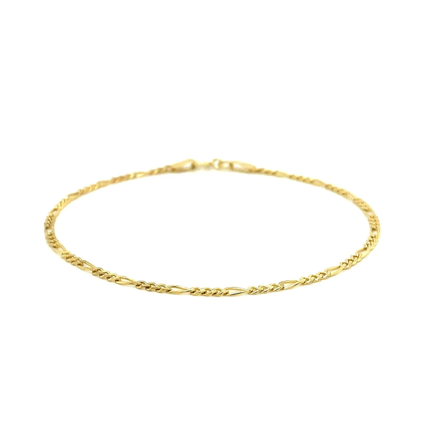 14k Yellow Gold Figaro Bracelet 1.5mm - Image 6