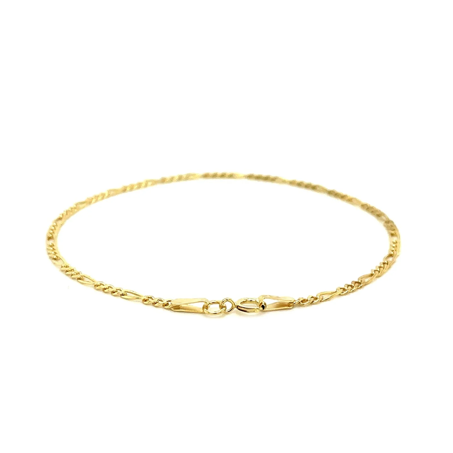 14k Yellow Gold Figaro Bracelet 1.5mm - Image 7