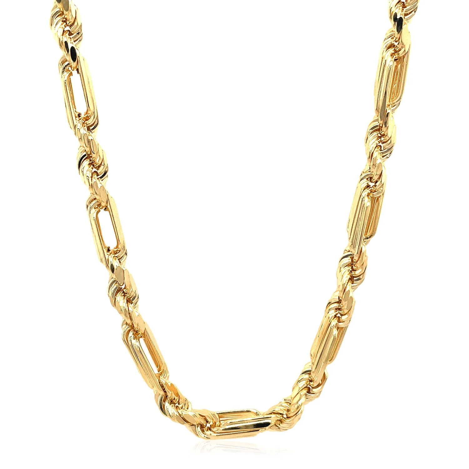 14k Yellow Gold Figaro Chain Necklace - Image 7